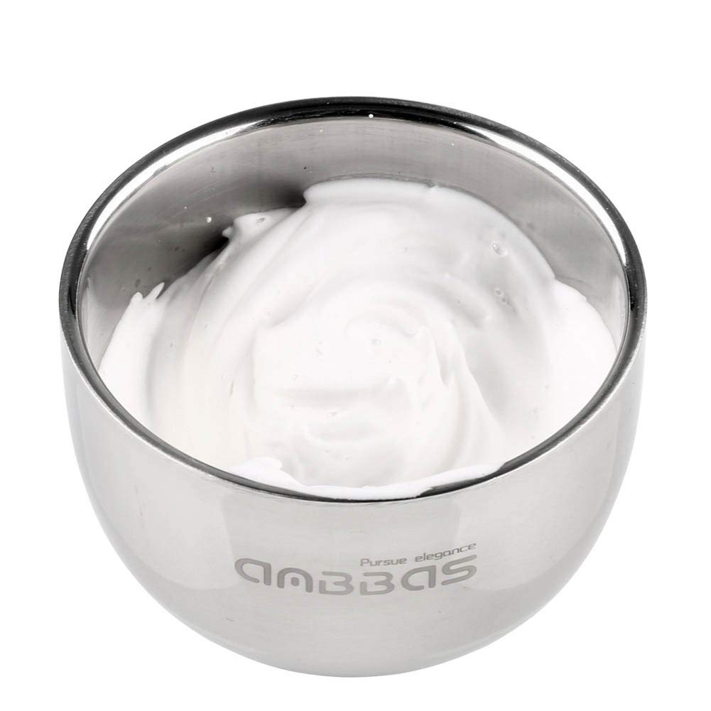 Anbbas Synthetic Badger Shaving Brush with Wood Handle, Stainless Steel Stand and Bowl for Men, Large - Image 4