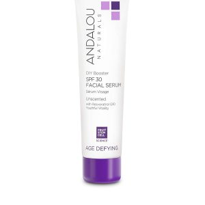 Andalou Naturals DIY Booster SPF 30 Facial Serum Unscented, Anti Aging Face Sunscreen with Broad Spectrum Protection, Moisturizing for Dry to Very Dry Skin, 2 Fl Oz