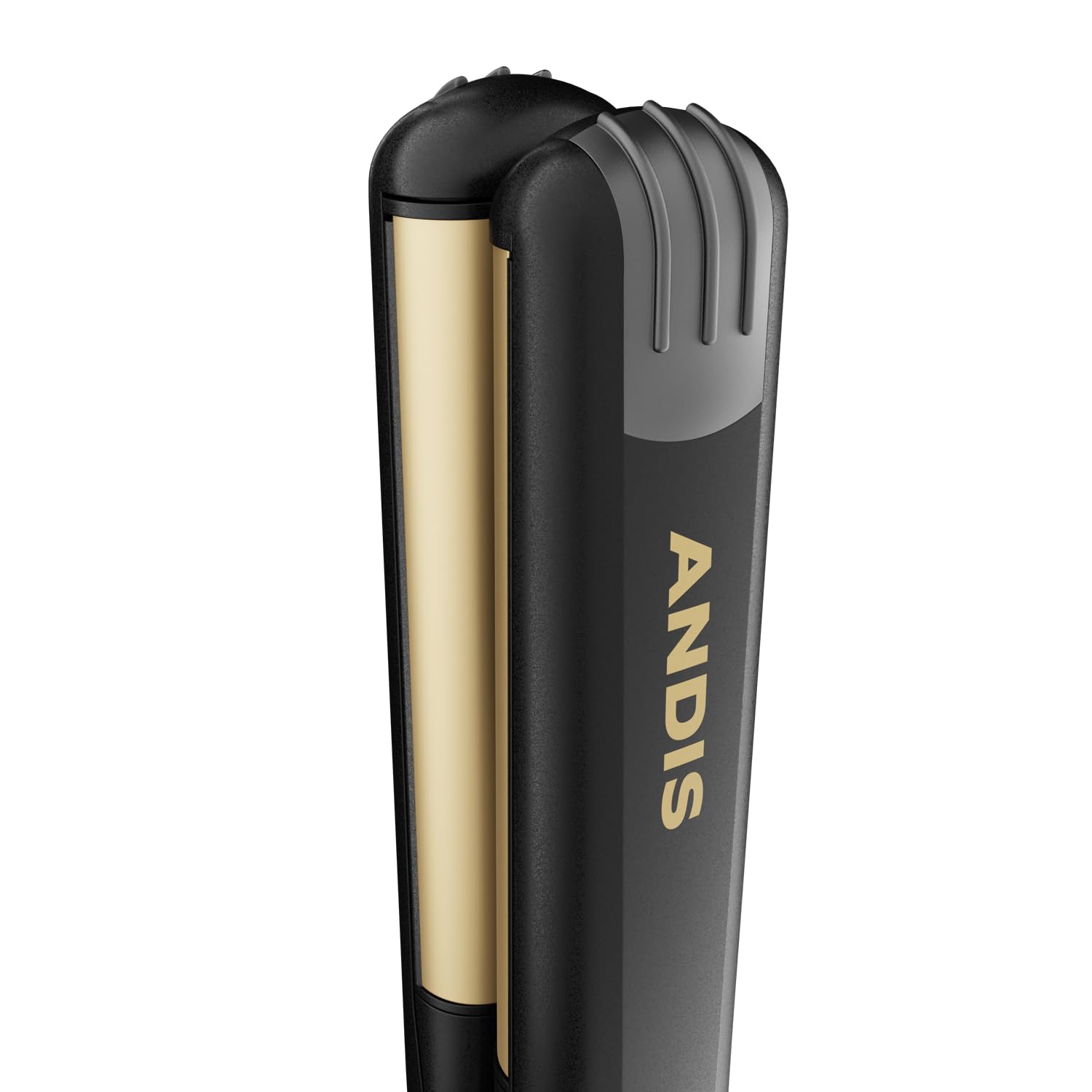 Andis 67695 Professional Curved Edge, 1-inch 450ΒΊF High Heat Tourmaline Nano-Ceramic Hair Flat Iron with Dual Voltage and Auto Shut-Off - Frizz-Free Ceramic Hair Straightener - Black/Gold - Image 7