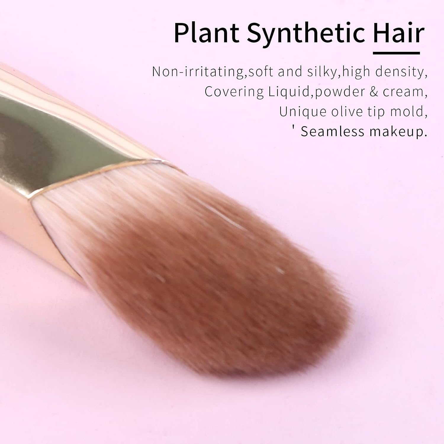 Angled Concealer Brush Under Eye, Concealer Brush, Nose Contour Brush, Small Concealer Brushes, Under Eye Makeup Brushes, Under Eye Brush, Concealer Makeup Brushes. Pink and Gold 11M - Image 3