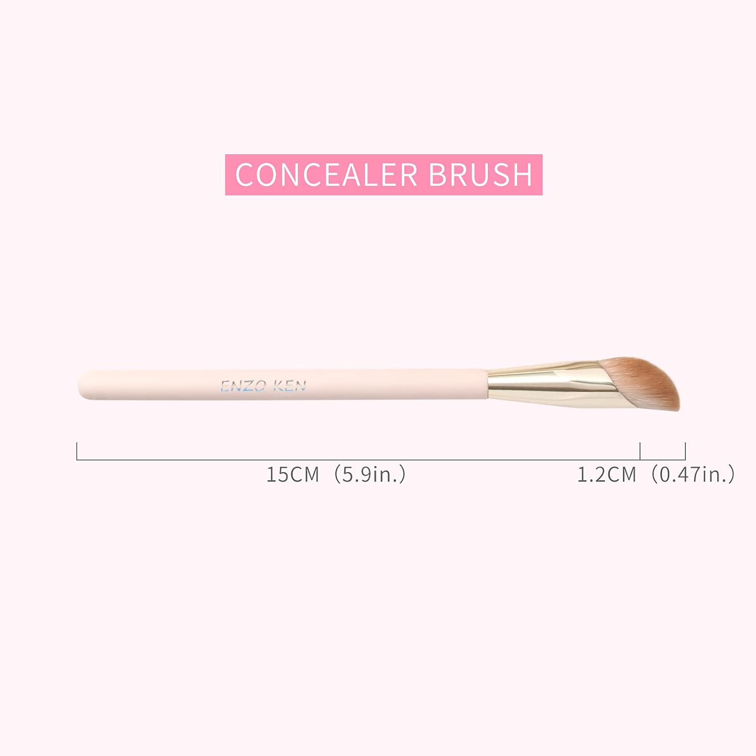 Angled Concealer Brush Under Eye, Concealer Brush, Nose Contour Brush, Small Concealer Brushes, Under Eye Makeup Brushes, Under Eye Brush, Concealer Makeup Brushes. Pink and Gold 11M - Image 7