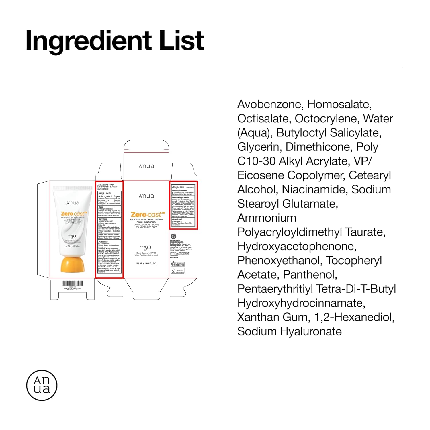 Anua Zero-Cast Moisturizing Finish Sunscreen,SPF 50, Glow Natural Sunscreen,No White cast, Hyaluronic Acid, Niacinamide sun block for face,Oil-Free, Oxybenzone free, Travel Essential (50ml/1.69fl.oz) - Image 9