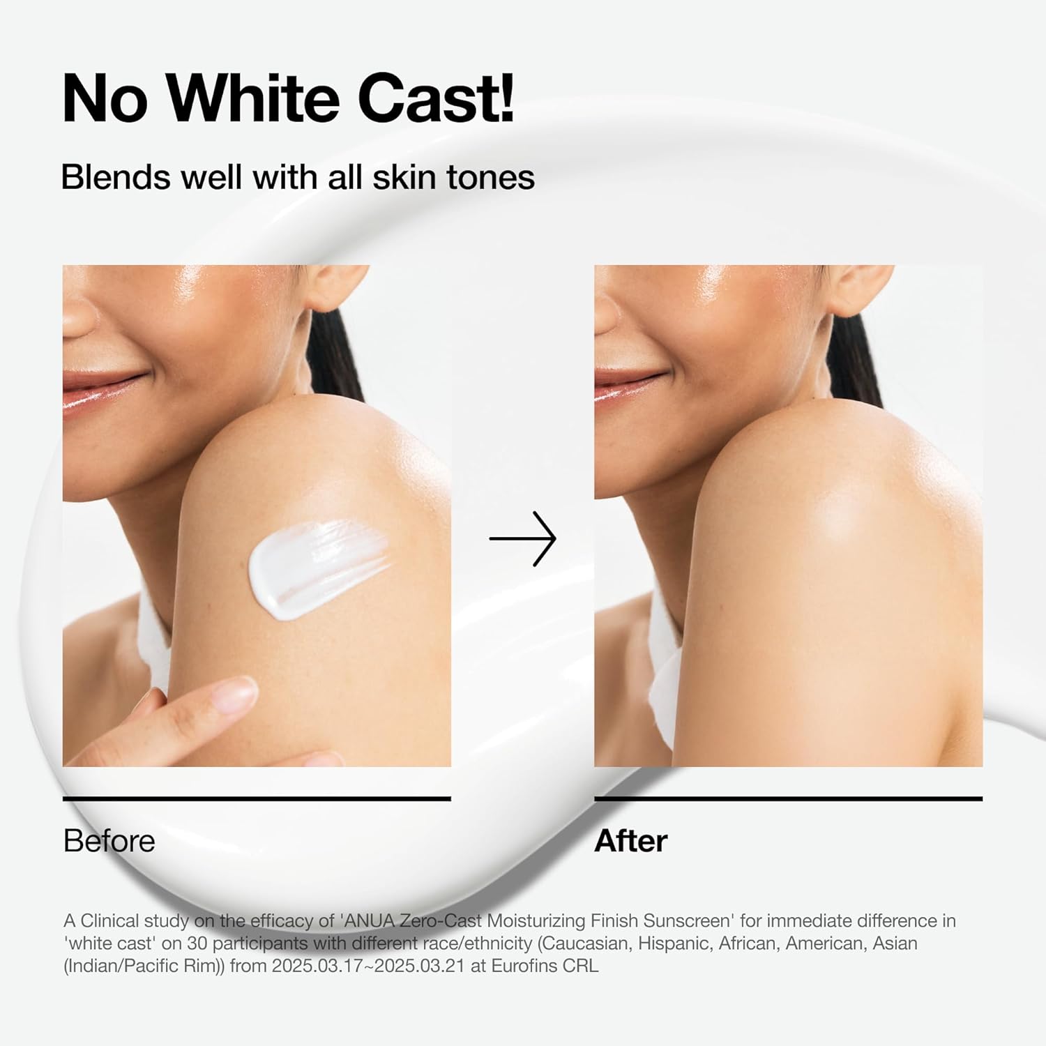 Anua Zero-Cast Moisturizing Finish Sunscreen,SPF 50, Glow Natural Sunscreen,No White cast, Hyaluronic Acid, Niacinamide sun block for face,Oil-Free, Oxybenzone free, Travel Essential (50ml/1.69fl.oz) - Image 4