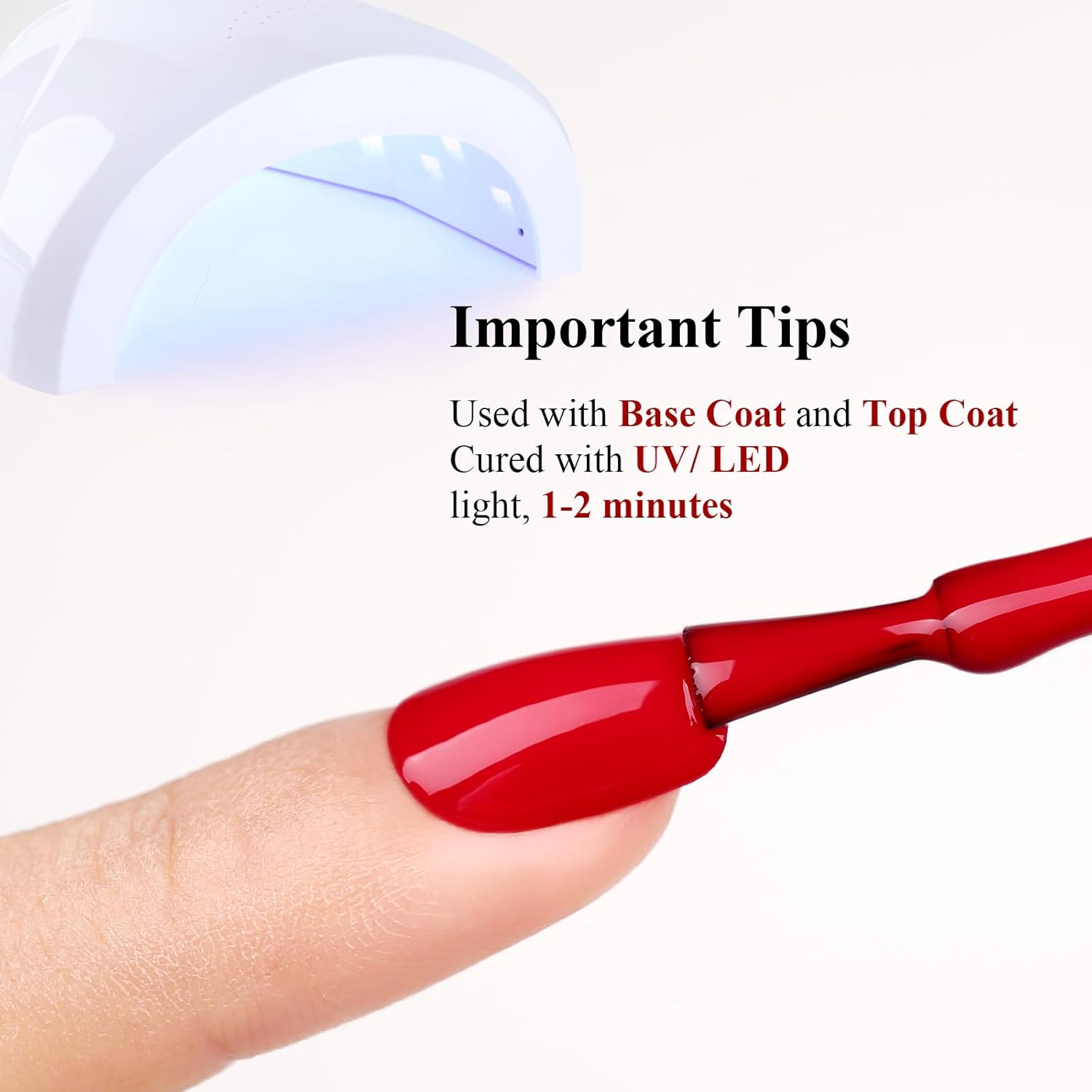 Apple Red Gel Polish - 15ml Soak-off LED UV Nail Polish for Manicure, Salon, and DIY at Home - Starter Kit for Women and Girls - Image 6