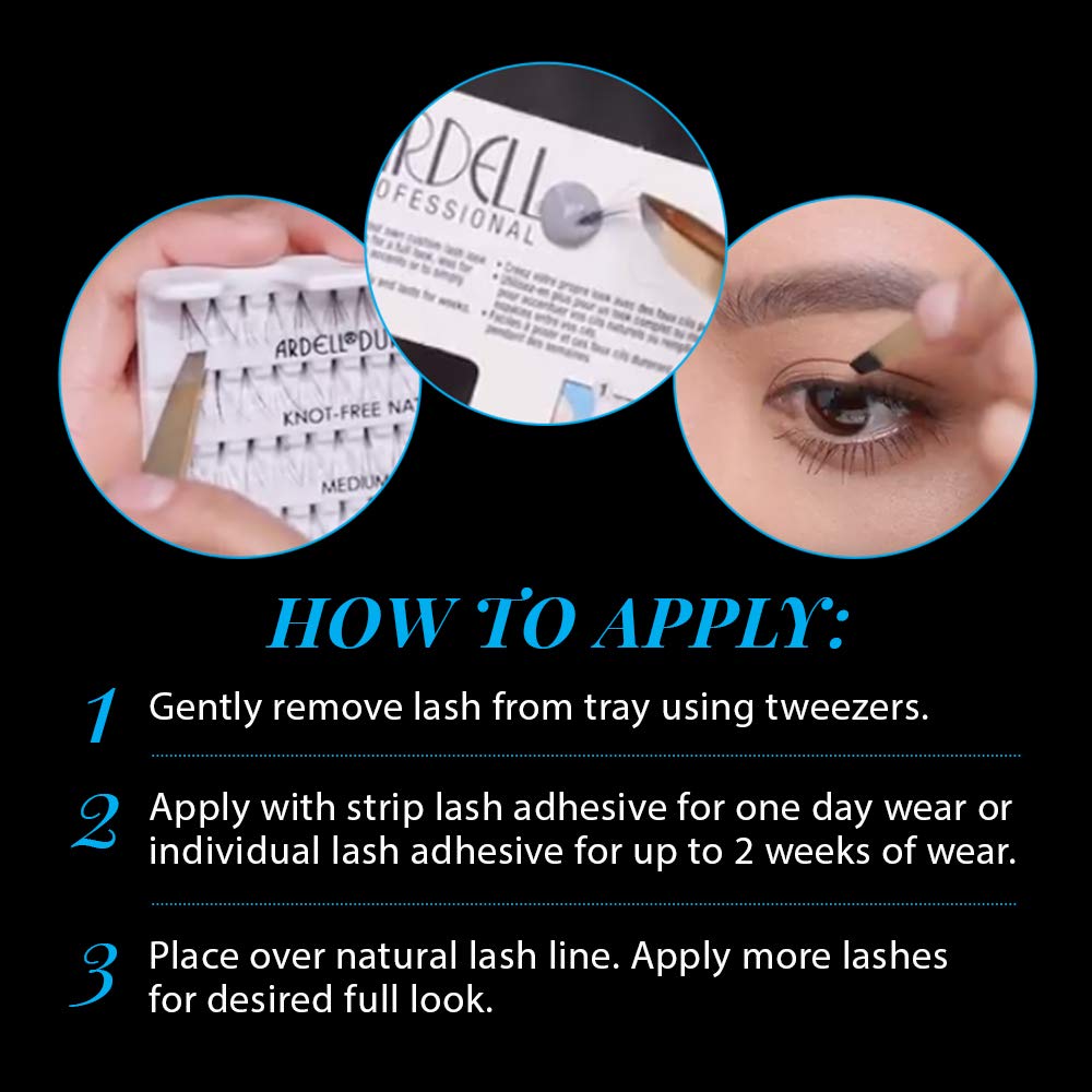 Ardell Individual False Eye Lashes - Medium Brown, Lightweight, Natural Look DIY Lash Clusters Eyelash Extensions, 4 Pack - Image 4