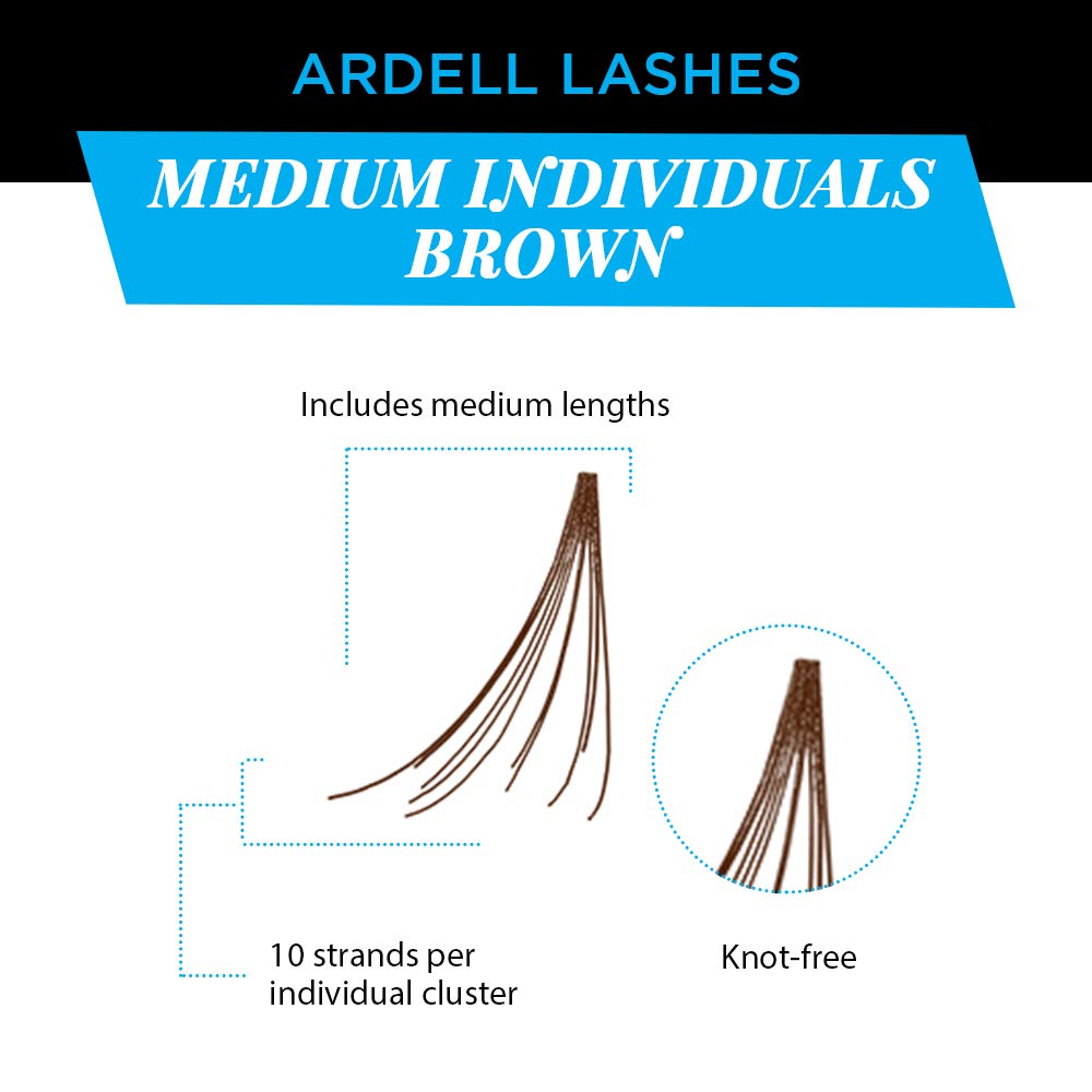 Ardell Individual False Eye Lashes - Medium Brown, Lightweight, Natural Look DIY Lash Clusters Eyelash Extensions, 4 Pack - Image 3