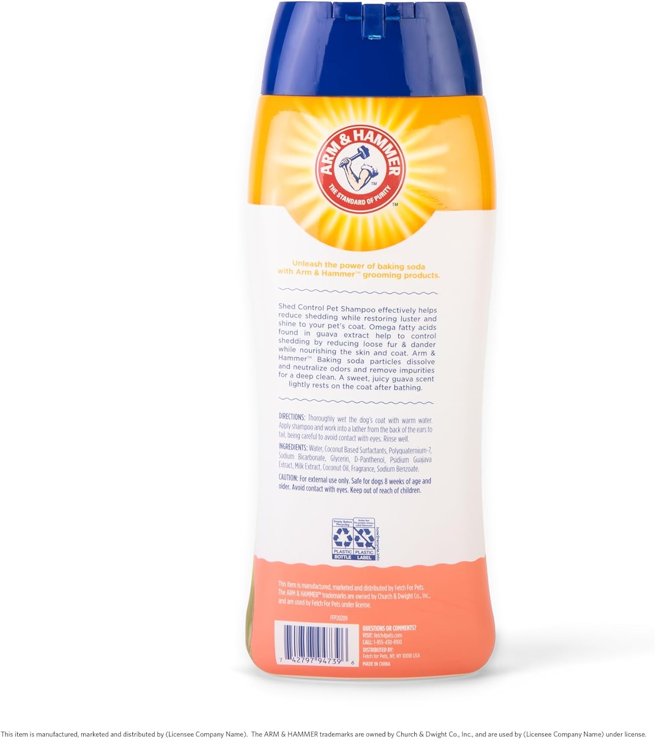 Arm & Hammer for Pets Shed Control Shampoo, 20oz Juicy Guava Scent | Professional Quality Dog Shed-Less Shampoo, De-Shedding Dog Shampoo, Free of Sodium Lauryl Sulfate & Parabens - Image 5