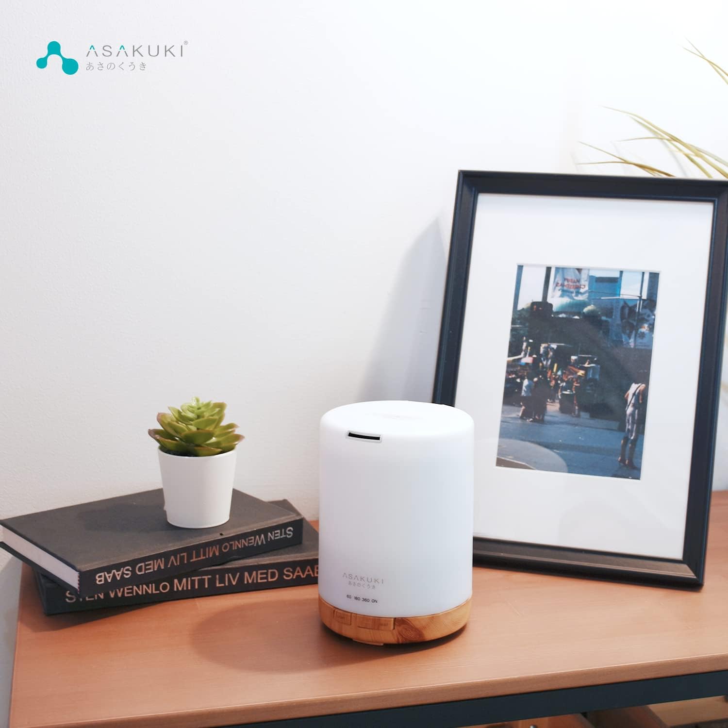 ASAKUKI 300ML Essential Oil Diffuser, Quiet 5-in-1 Premium Humidifier, Home Fragrance Aroma Diffuser with 7 LED Color Changing Light and Auto-Off Switch -Light Brown - Image 6