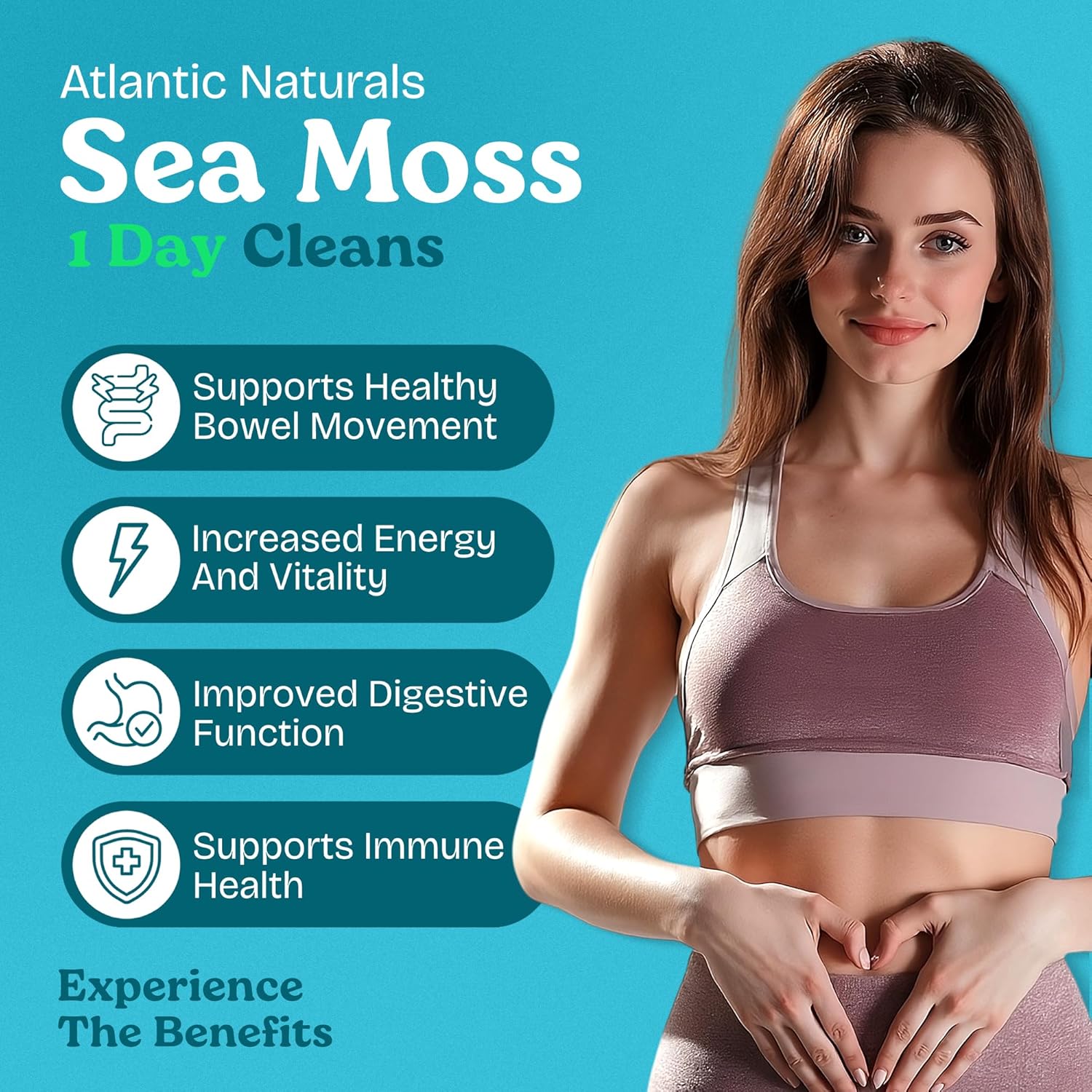 Atlantic Naturals - 1 Day Colon Cleanse Full Body Detox Drink - Sea Moss Supplement for Women & Men, Gut Health, Kidney & Liver Immune Energy Enhancer Gut Cleanse - Lemon Flavor Juice, 8 fl oz - Image 2