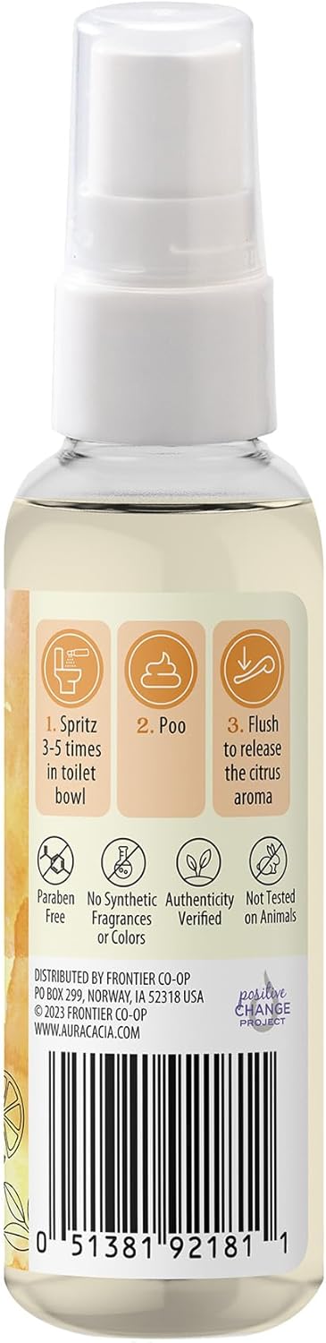 Aura Cacia Citrus Burst Toilet Spray 2 Fl. oz. - Light Aroma, No Synthetic Fragrances - Image 3