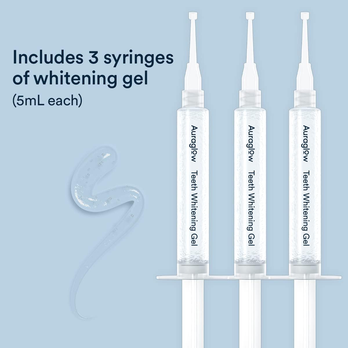 Auraglow 16% Overnight Teeth Whitening Gel Syringe Refills, 16% Carbamide Peroxide, Overnight Teeth Whitening Gel, 30 Whitening Treatments, (3) 5mL Whitening Gel Syringes, Contains Potassium Nitrate - Image 6