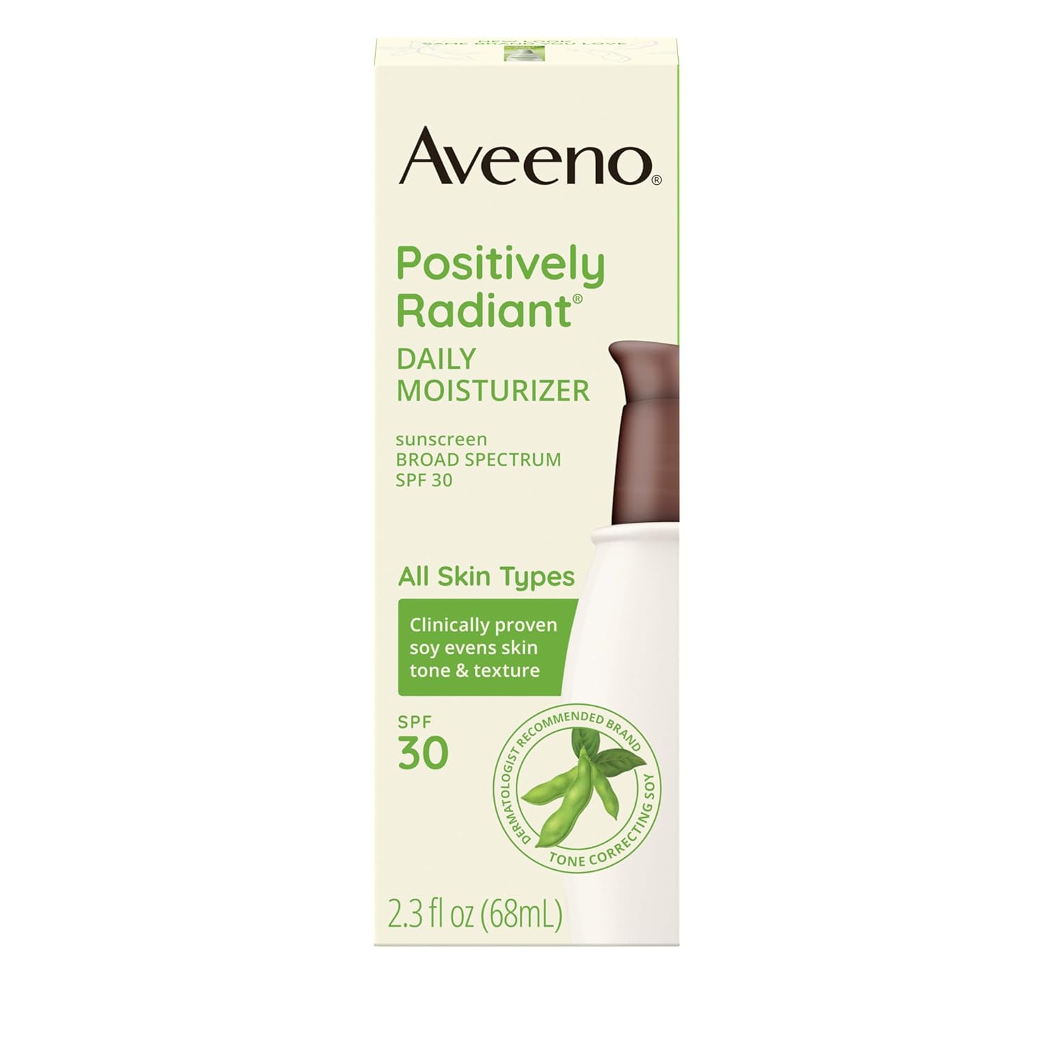 Aveeno Positively Radiant Face Moisturizer with SPF 30 Sunscreen, Hydrating Facial Moisturizer with Soy Extract to Visibly Improve Skin Tone and Texture, Hypoallergenic Formula, Oil-Free, 2.3 FL OZ - Image 7