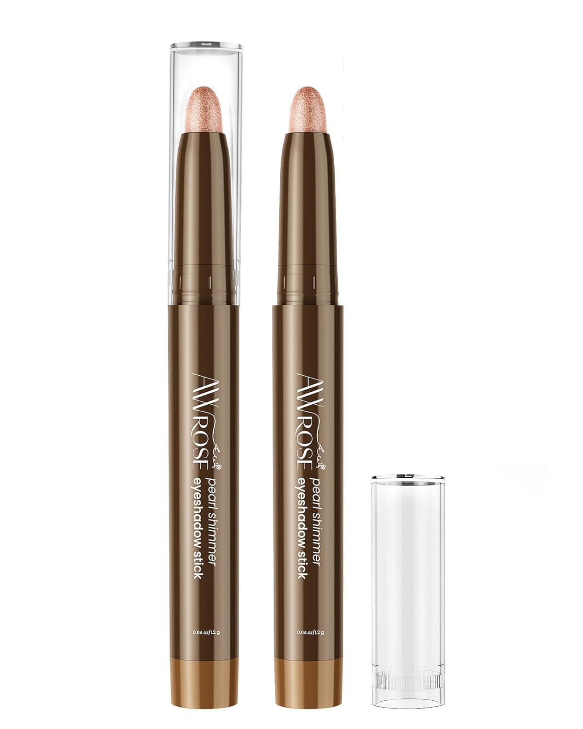 awrose Cream Single Eyeshadow Stick, Glitter Shimmer Eye Shadow, Waterproof Long-Wearing Brilliant Eye Brightener with Sharpener, Makeup Sparkle Eye Shadow Pen Suits Everyone at Any Age