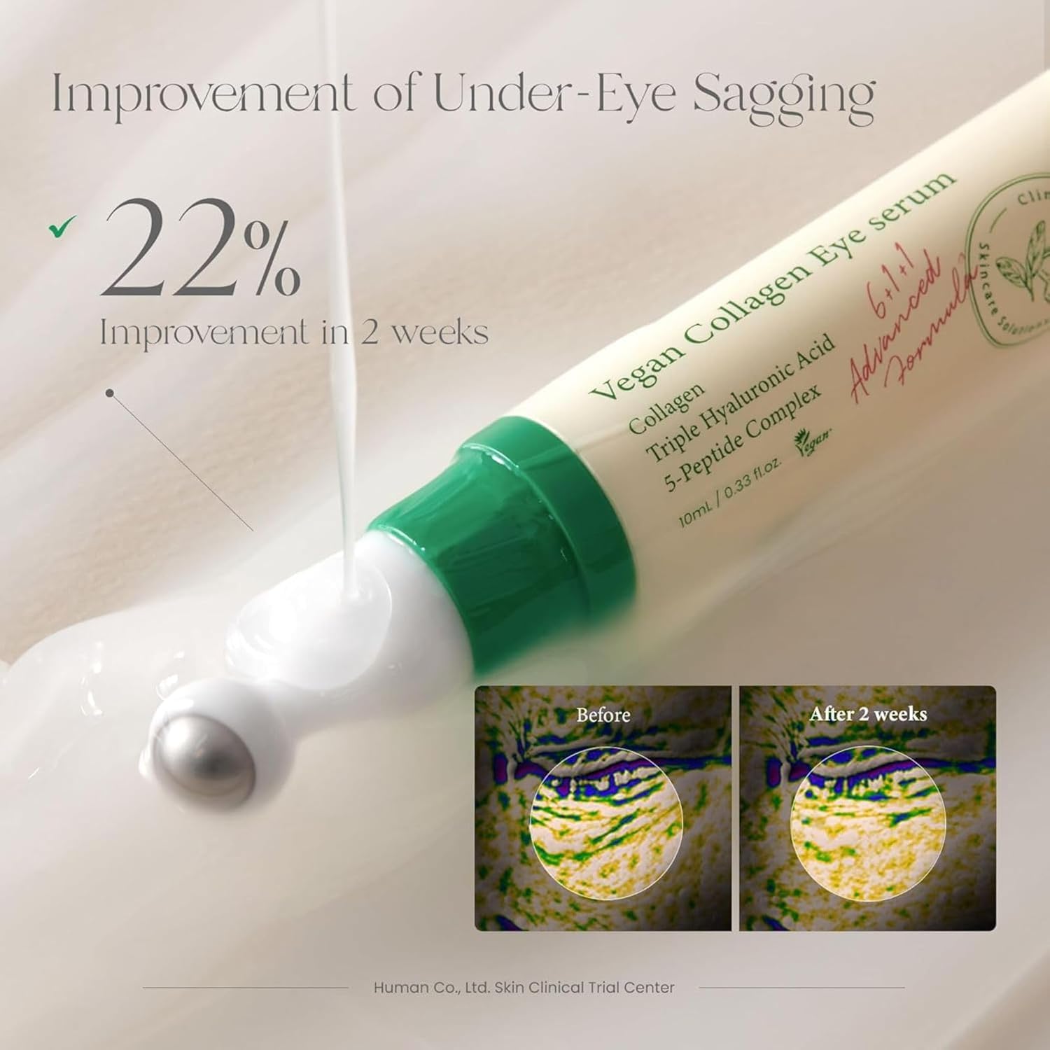 AXIS-Y Vegan Collagen Eye Serum - K Beauty Triple Hyaluronic Acid & Peptide Collagen Serum Improve Skin Elasticity, Reduce Fine Lines & Dark Circles - Vegan Korean Skin Care Eye Cream - 0.33 fl. oz. - Image 3