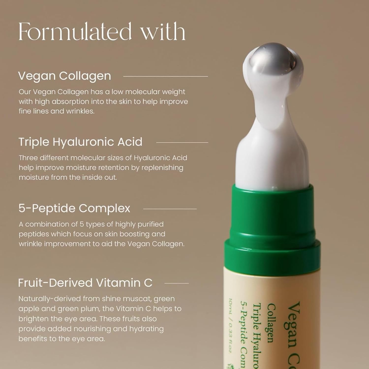 AXIS-Y Vegan Collagen Eye Serum - K Beauty Triple Hyaluronic Acid & Peptide Collagen Serum Improve Skin Elasticity, Reduce Fine Lines & Dark Circles - Vegan Korean Skin Care Eye Cream - 0.33 fl. oz. - Image 2