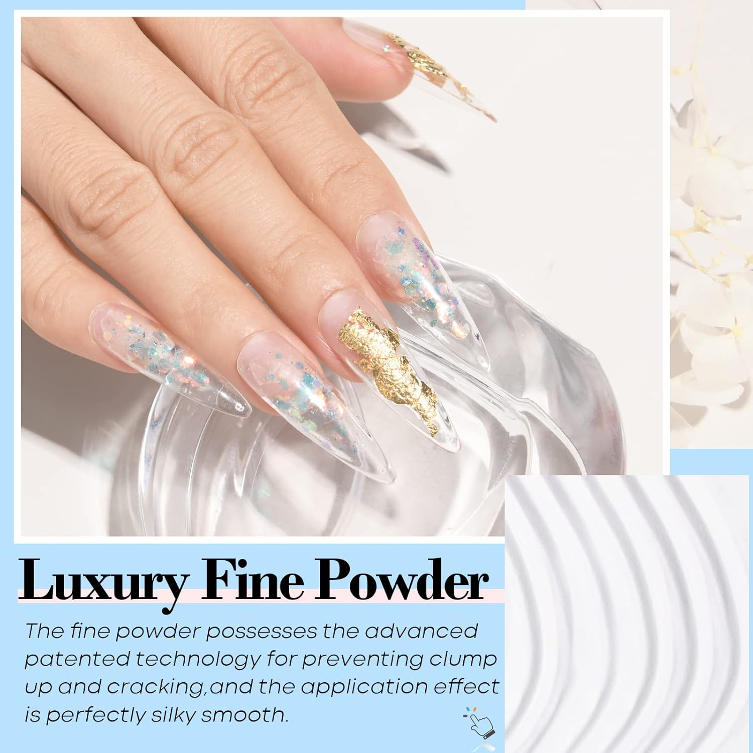 AZUREBEAUTY Clear Dip Powder for Nails, Essential Transparent Dipping Build Powder Crystal French Art Starter Manicure Beginner DIY Salon Home Gift, 1 Oz/28g - Image 7