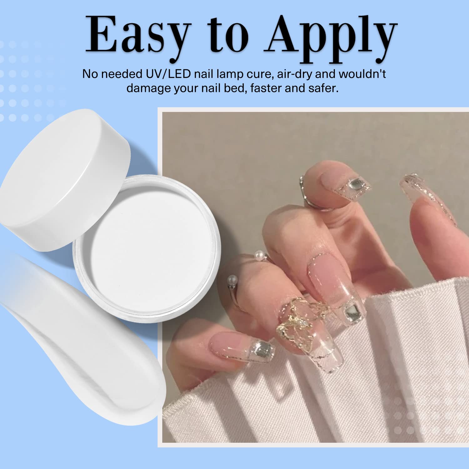 AZUREBEAUTY Clear Dip Powder for Nails, Essential Transparent Dipping Build Powder Crystal French Art Starter Manicure Beginner DIY Salon Home Gift, 1 Oz/28g - Image 10