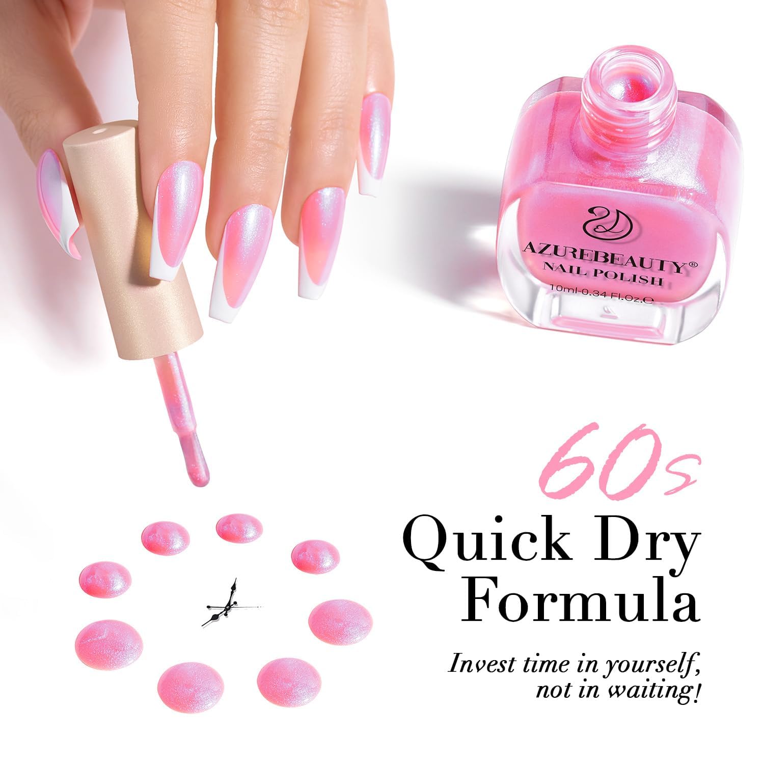 AZUREBEAUTY Nail Polish Set, Nude Pink Jelly Quick Dry Complete Starter Natural Nail Lacquer Strengthening Treatment Kit with Top Coat, 50Pcs Nail Remover Pad for Women - Image 3