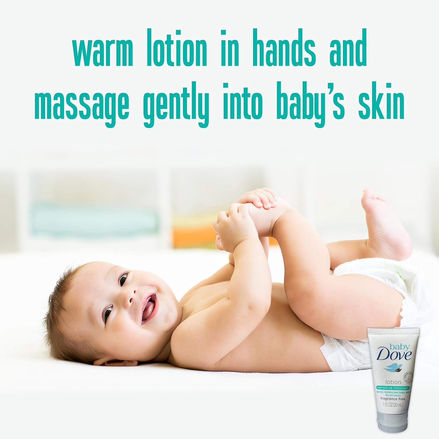 Baby Dove Sensitive Moisture Baby Lotion, 3 Pk Hypoallergenic Fragrance-Free for Sensitive Skin, Moisturizing Unscented Baby Lotion, Safe 4 Newborns Travel Size 1oz Ea - Image 7