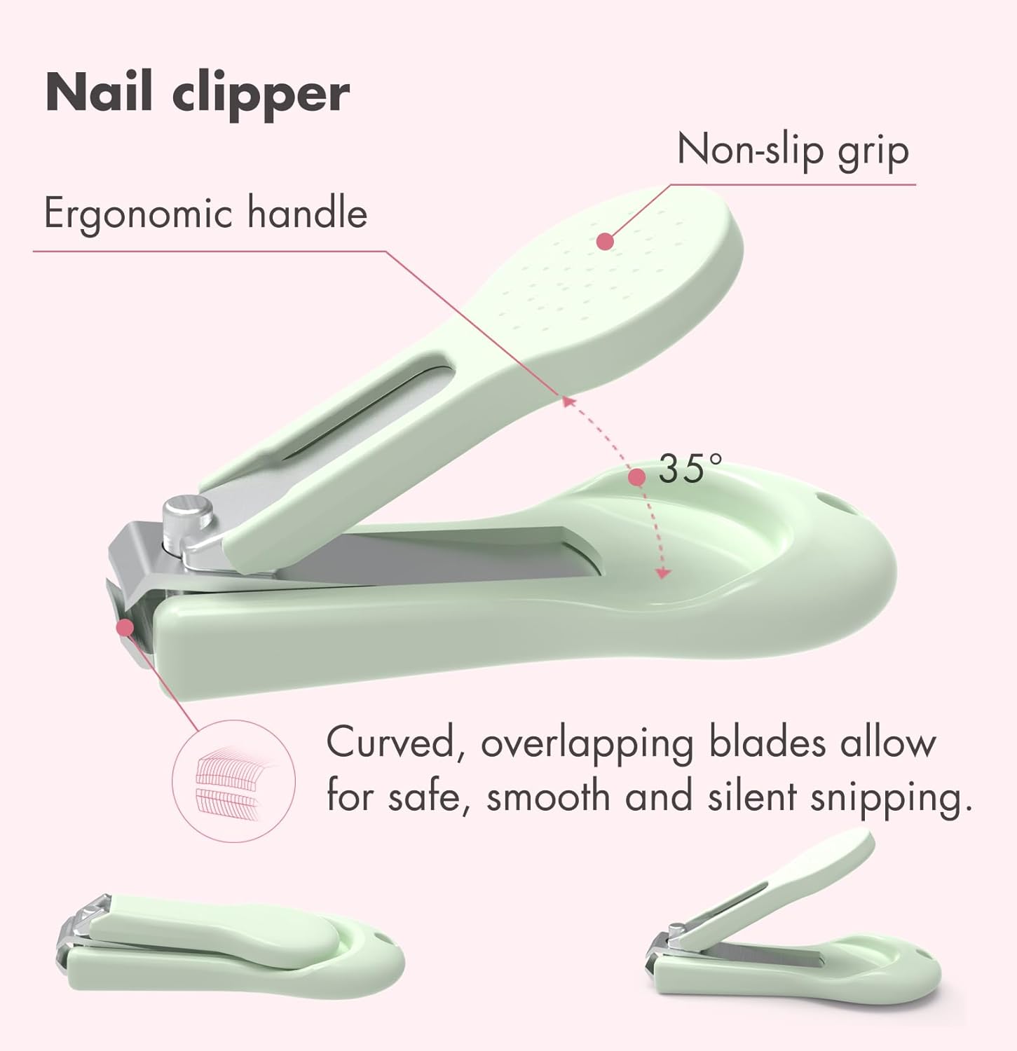 Baby Nail Kit, 4-in-1 Baby Nail Care Set with Cute Case, Baby Nail Clippers, Scissors, Nail File & Tweezers, Baby Manicure Kit and Pedicure kit for Newborn, Infant, Toddler, Kids-Owl Green - Image 2