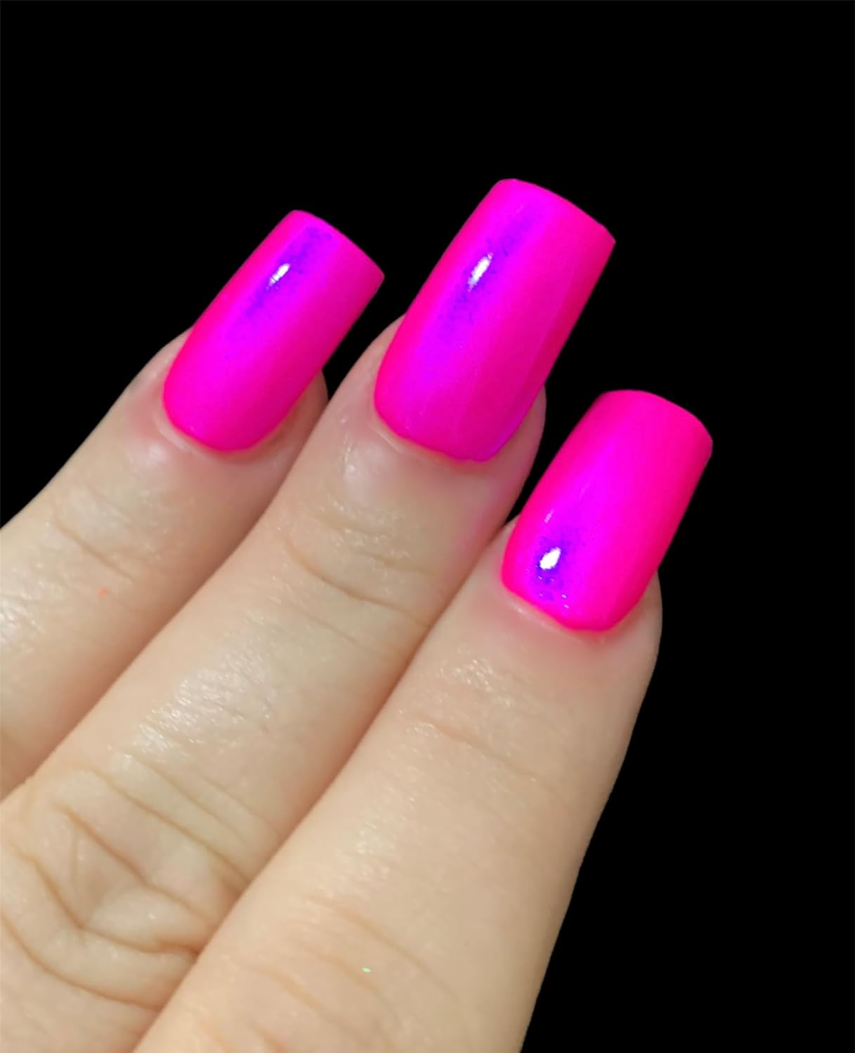 Barbee On The Glow - Neon Pink Blue NEON Glow Pop Collection MultiColor Shifting: Mylar Oil Slick Indie Nail Polish - Image 6