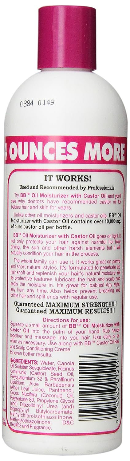 BB Oil Moisturizer, Hair Lotion With Castor Oil and Aloe, Maximum Strength, 12-Fluid Ounce - Image 2