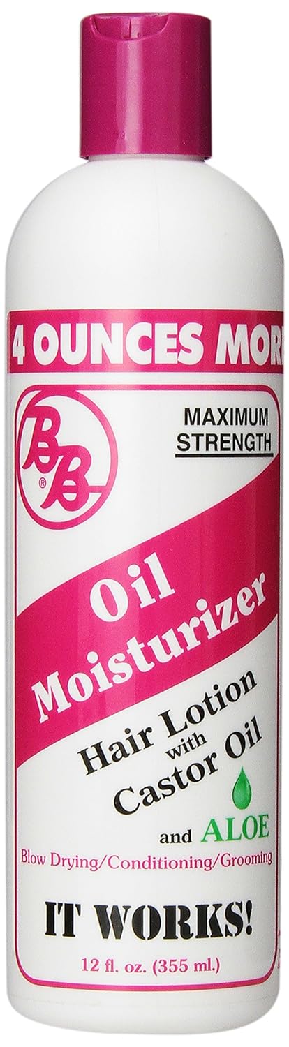 BB Oil Moisturizer, Hair Lotion With Castor Oil and Aloe, Maximum Strength, 12-Fluid Ounce