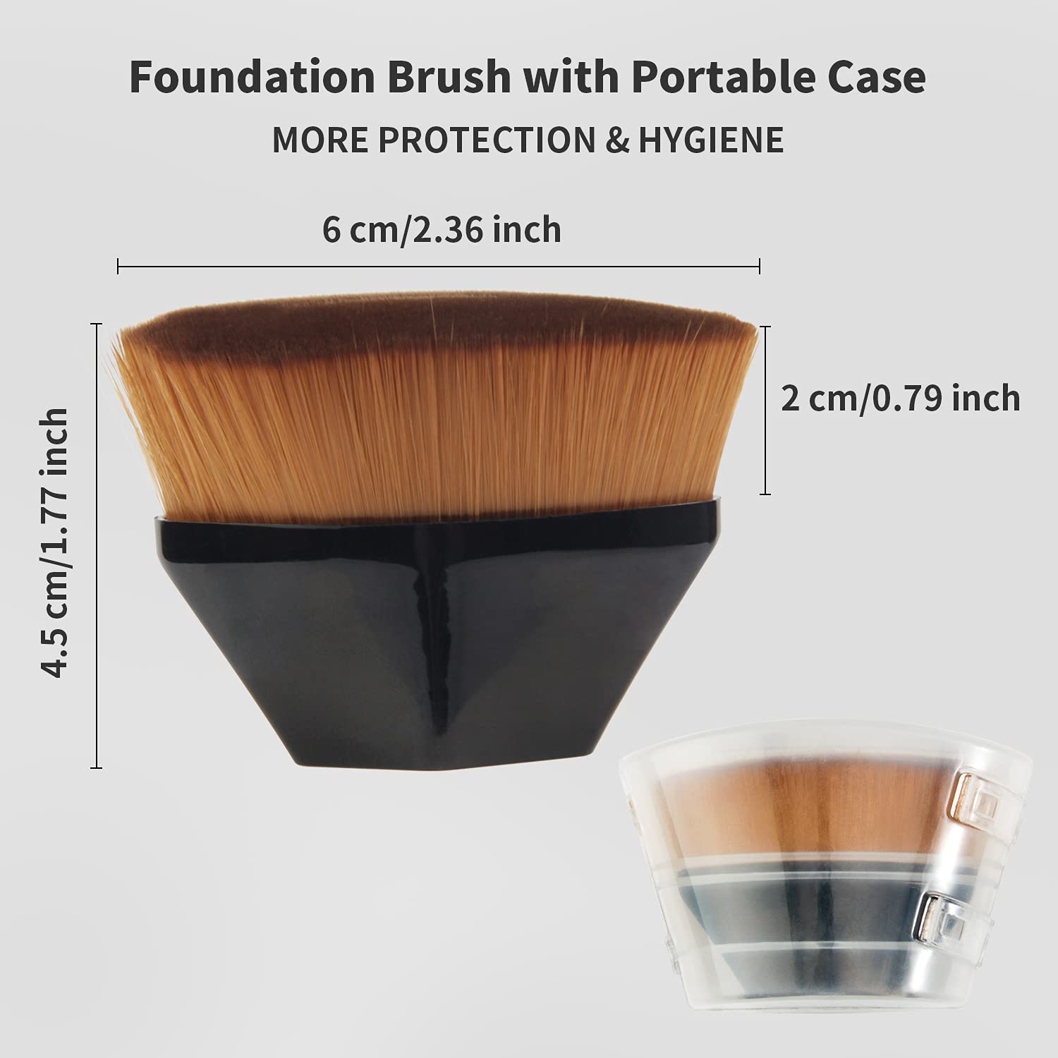 BEAHOT 4 Pack Foundation Makeup Brush - Flat Top Travel Kabuki Brush for Blending Liquid, Cream or Flawless Powder Cosmetics with Protective Case - Image 2