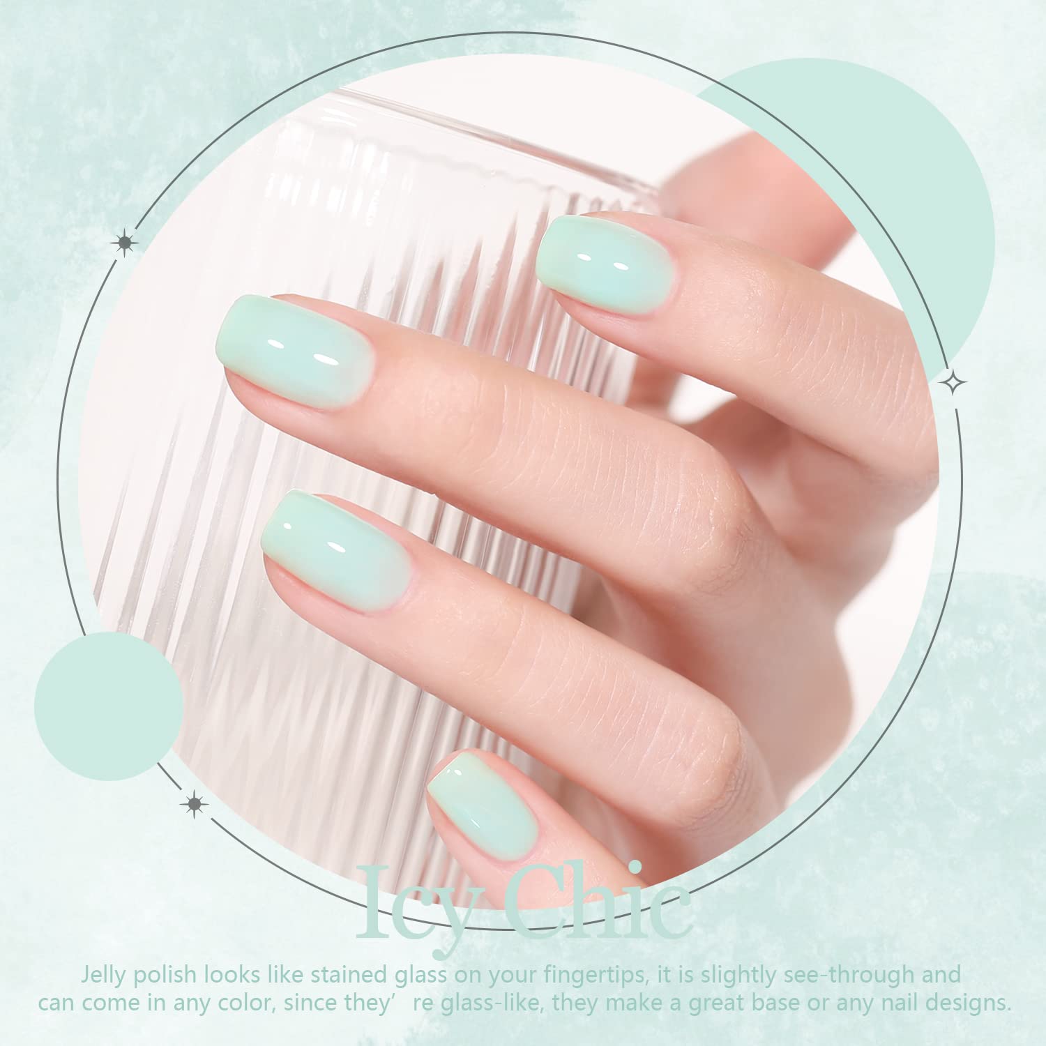 Beautpal Pastel Jelly Gel Nail Polish Set Spring Summer Milky Gel Polish Kit Semi-transparent Pink Blue Green Yellow Soak Off UV Gel Polish 7ML 10PCS - Image 3