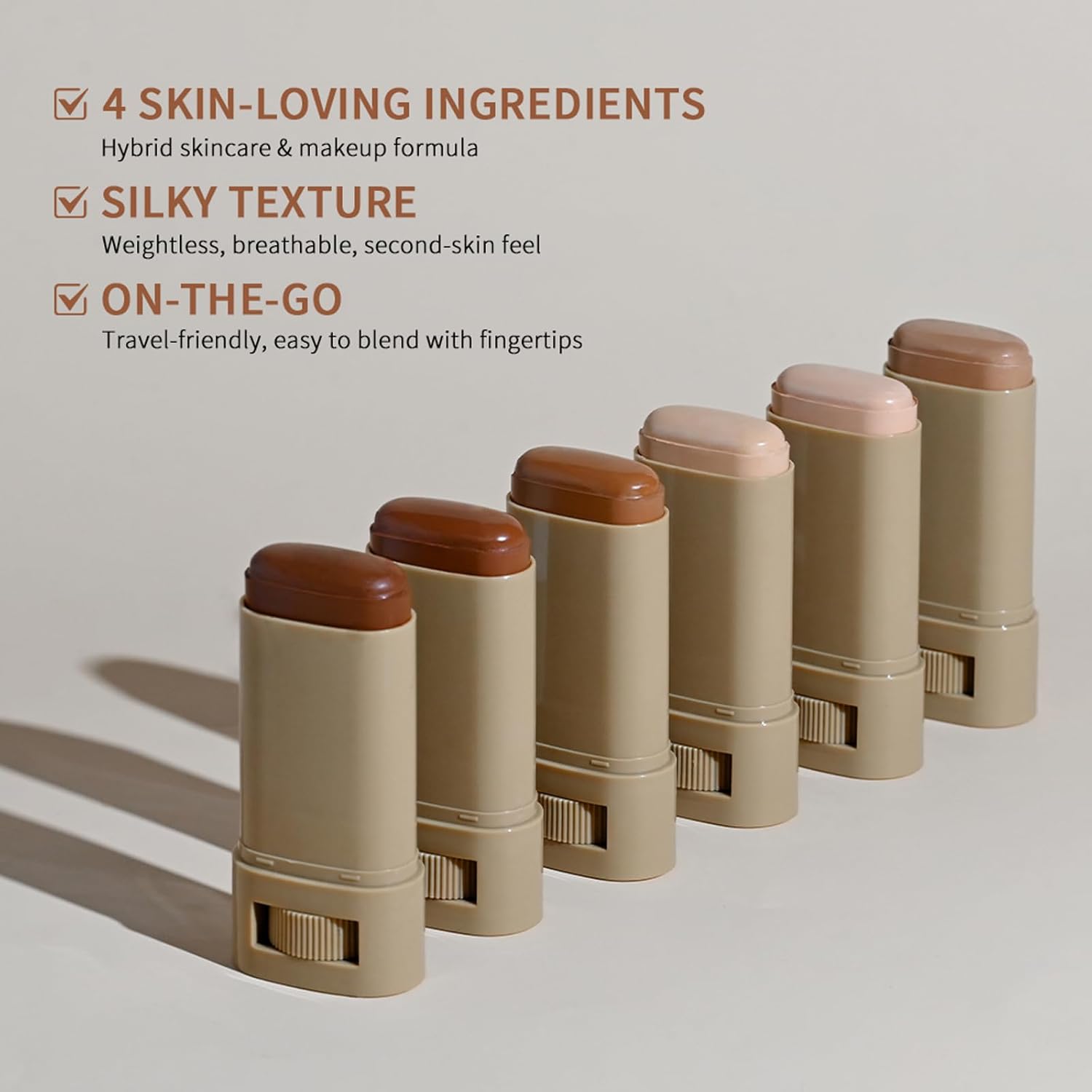Beauty Balm Serum Boosted Skin Tint – Hydrating Tinted Moisturizer, Lightweight Solid Tinted Foundation Stick for Flawless, Sheer to Medium Coverage, Radiant & Dewy Finish, All-Day Wear (6#, 1) - Image 9