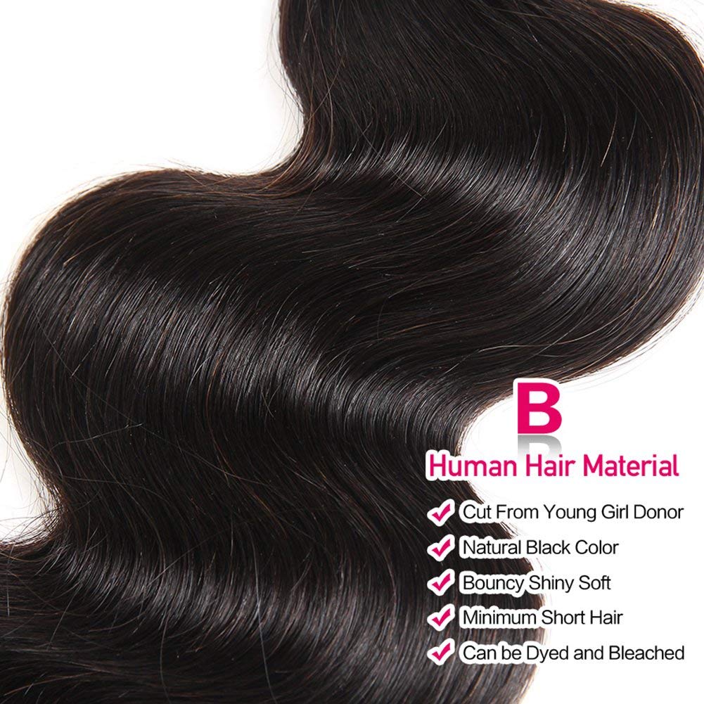 Beauty Princess Brazilian Hair Body Wave 3 Bundles 16 18 20inchs 10A Human Hair Weave Bundles Natural color - Image 4