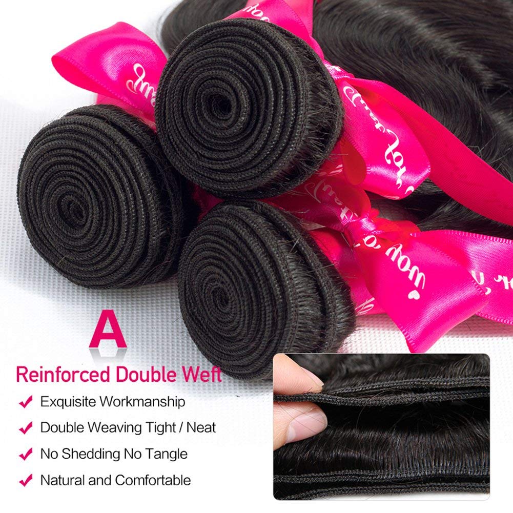 Beauty Princess Brazilian Hair Body Wave 3 Bundles 16 18 20inchs 10A Human Hair Weave Bundles Natural color - Image 3