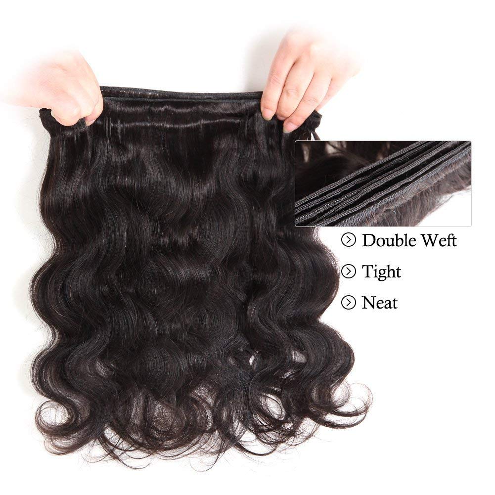 Beauty Princess Brazilian Hair Body Wave 3 Bundles 16 18 20inchs 10A Human Hair Weave Bundles Natural color - Image 6