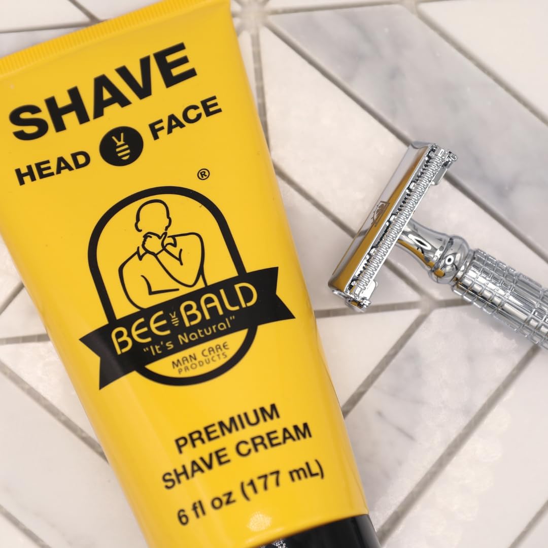 Bee Bald SHAVE Premium Shaving Cream Goes On Light & Slick That's Incredibly Smooth & Quick For Both Face And Head, 6 Fl Oz - Image 7