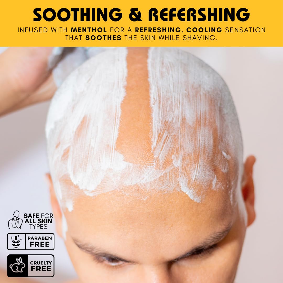 Bee Bald SHAVE Premium Shaving Cream Goes On Light & Slick That's Incredibly Smooth & Quick For Both Face And Head, 6 Fl Oz - Image 6
