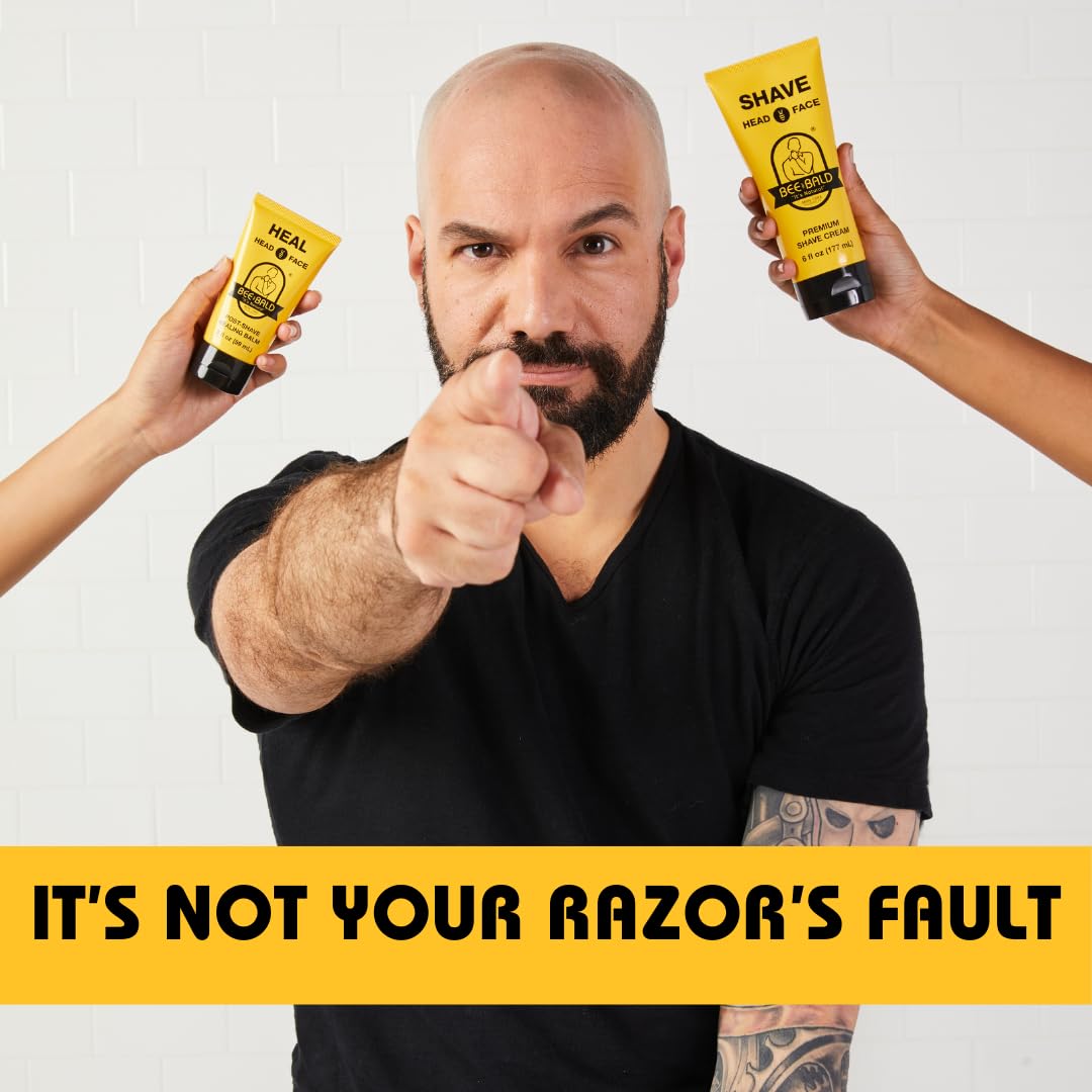Bee Bald SHAVE Premium Shaving Cream Goes On Light & Slick That's Incredibly Smooth & Quick For Both Face And Head, 6 Fl Oz - Image 4