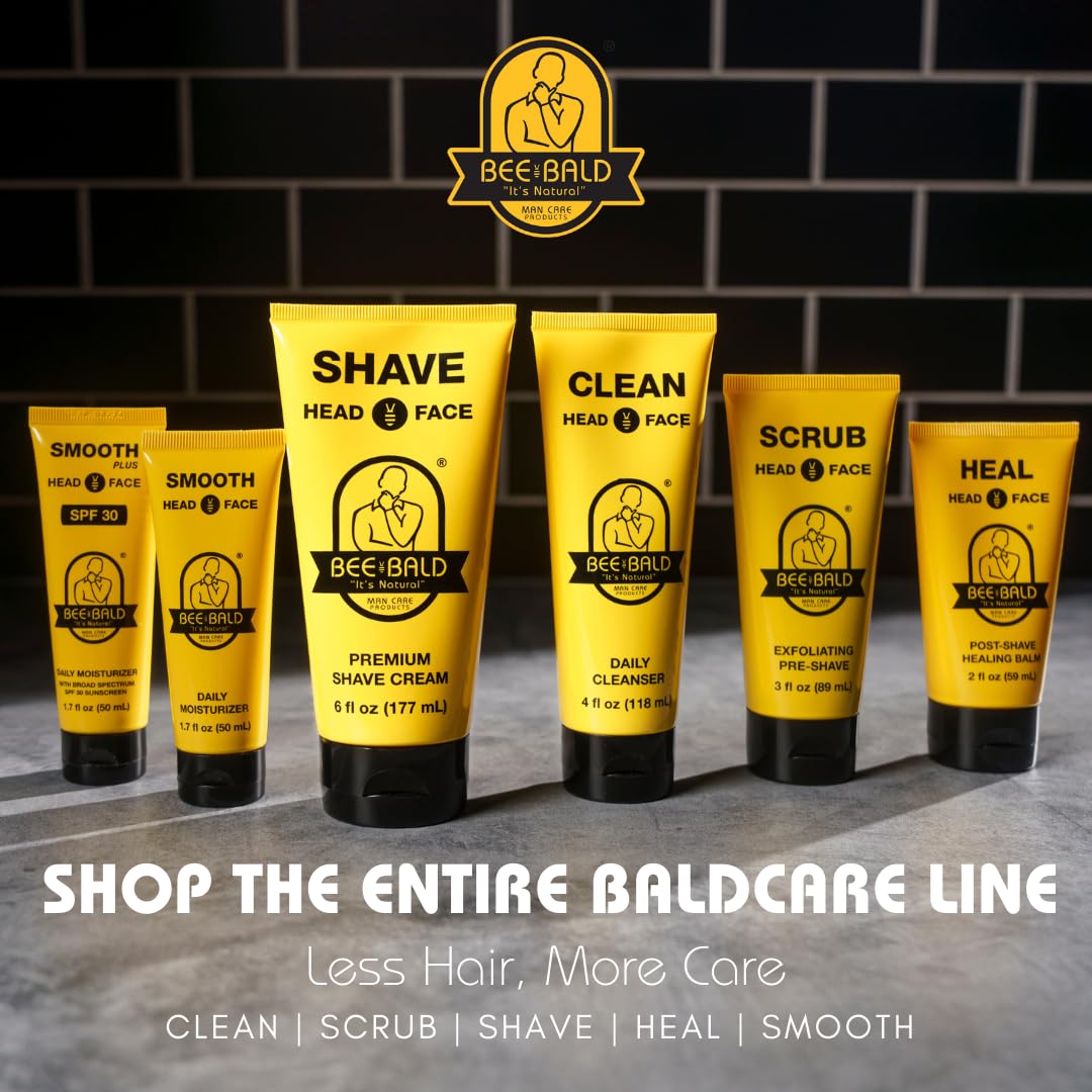 Bee Bald SHAVE Premium Shaving Cream Goes On Light & Slick That's Incredibly Smooth & Quick For Both Face And Head, 6 Fl Oz - Image 8