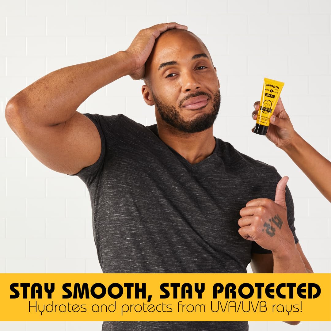 Bee Bald SMOOTH PLUS Head & Face Moisturizer with SPF 30 Sunscreen Lotion Protecting Skin From Harmful UVA/UVB Rays While Hydrating, Moisturizing and Toning, 1.7 Fl Oz - Image 4