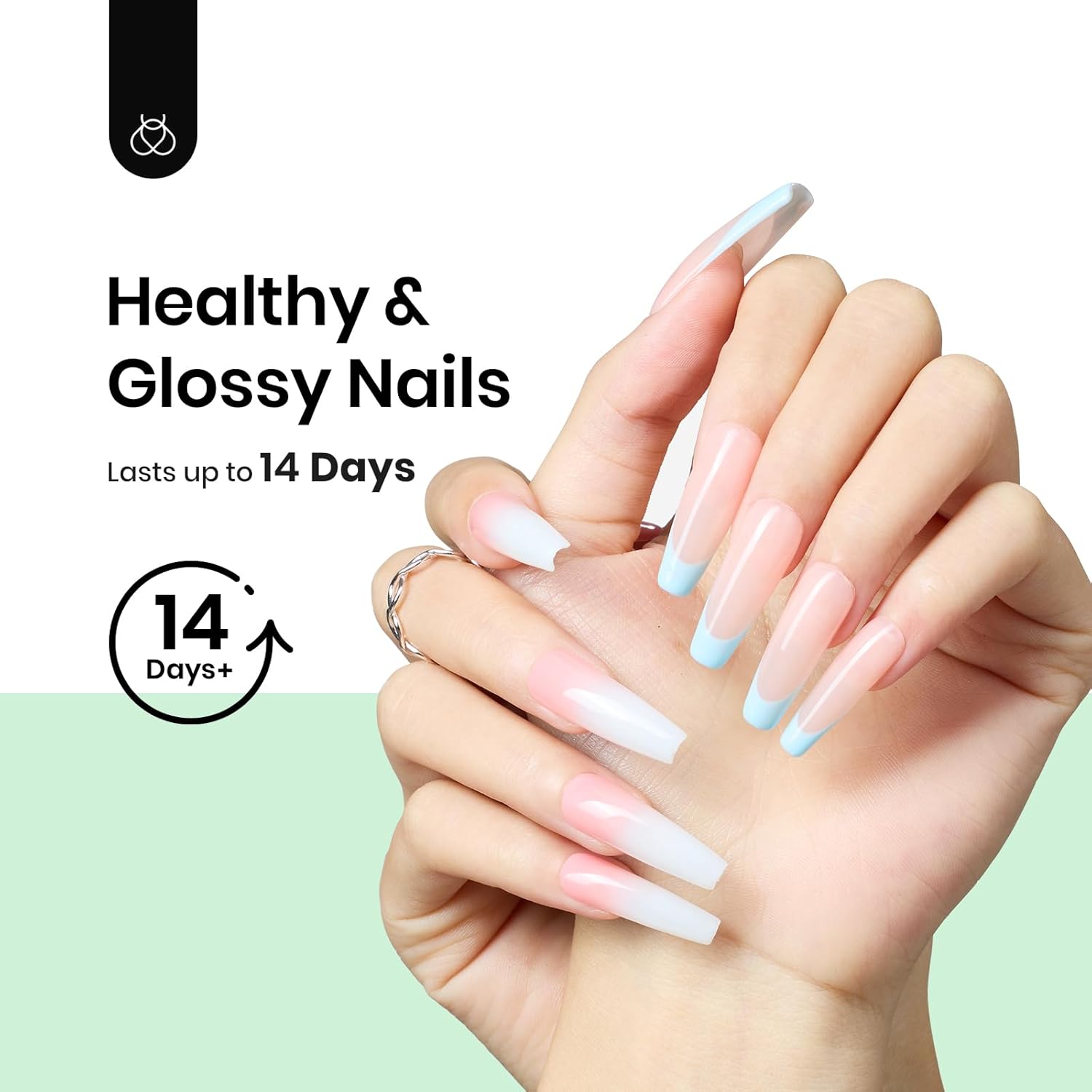 Beetles 2Pcs Hema Free Gel Base and Top Coat Set No Wipe, Upgraded Mild Formula Glossy Top Coat Gel Nail Polish Long Lasting Effect Soak Off No More Damaged Nails - Image 3