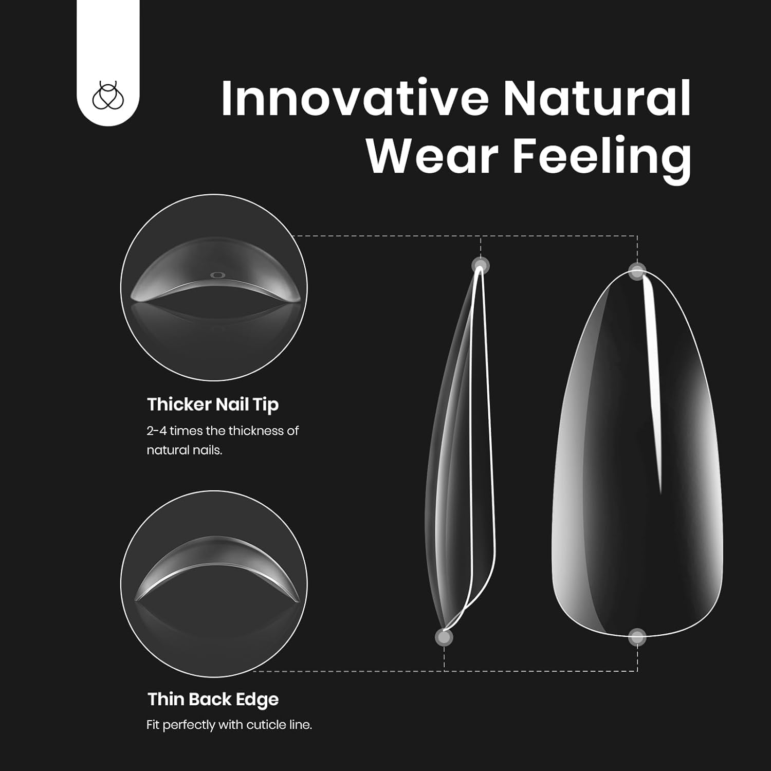 Beetles Almond Gel Nail Kit with 5 In 1 Nail Glue, Pre Shaped Easy Nail Extension Set Clear Medium Almond Glue on Nail Tips & UV Lamp Acrylic Nail Clipper Home DIY Gifts for Women - Image 4