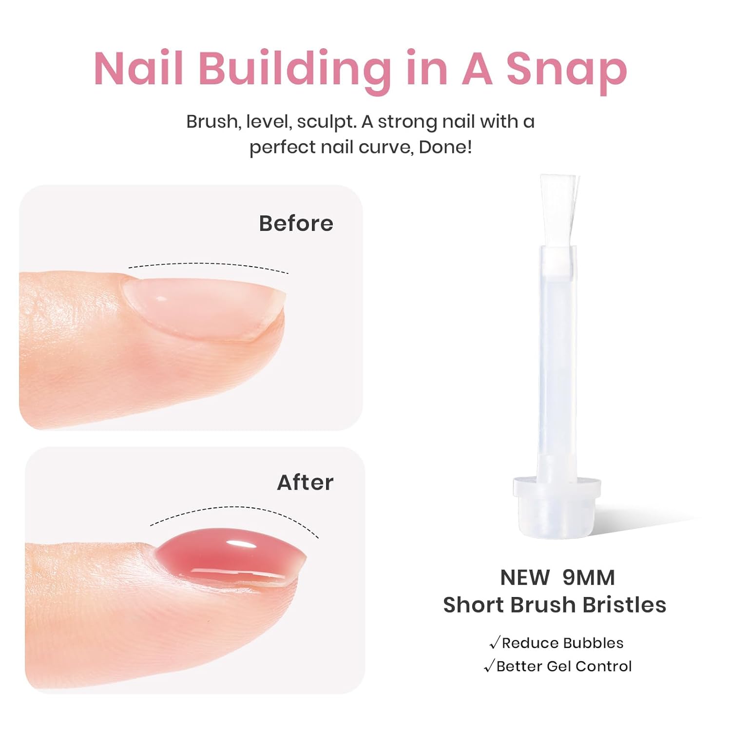Beetles Builder Gel for Nails, 6 Colors 7 in 1 Builder Gel Nail Kit, Jelly Clear Pink Nude Hard Gel for Nail Apex Nail Thickening Extension Strengthen Thin Nails UV Gel Beauty Gift Sets for Women - Image 5