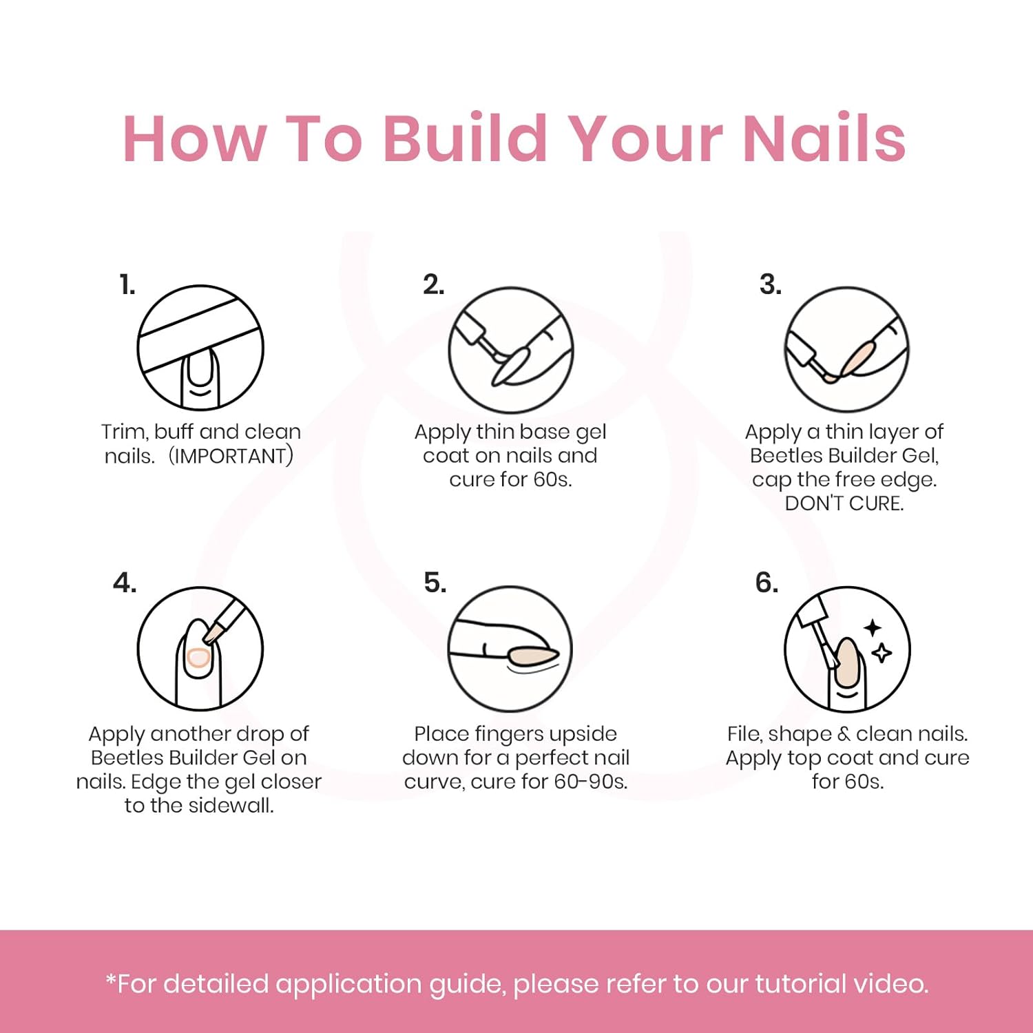 Beetles Builder Gel for Nails, 6 Colors 7 in 1 Builder Gel Nail Kit, Jelly Clear Pink Nude Hard Gel for Nail Apex Nail Thickening Extension Strengthen Thin Nails UV Gel Beauty Gift Sets for Women - Image 8