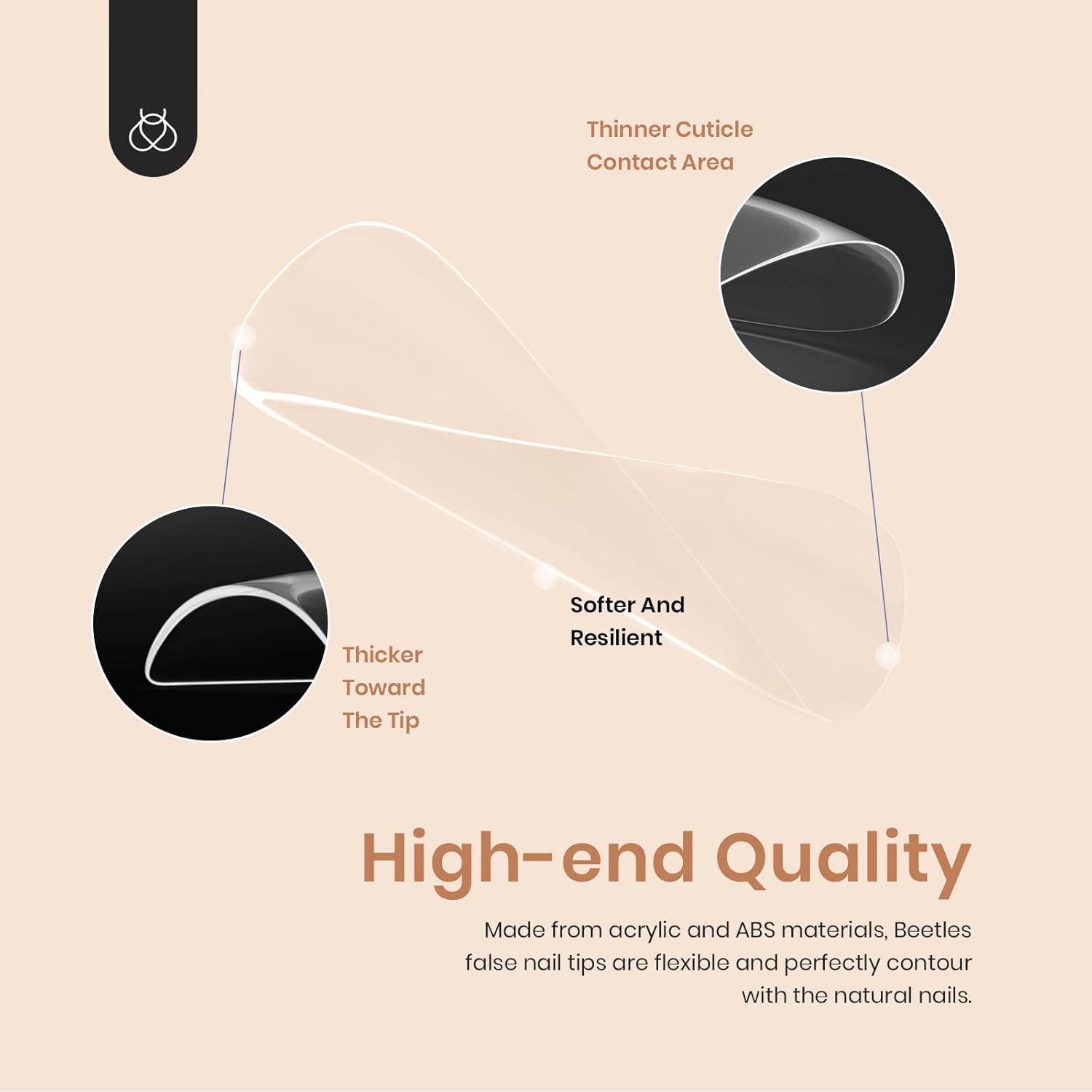 Beetles Gel Nail Kit Gel Nail Tips, 500Pcs Pre-shaped Long Square Gelly Tips Clear Press on Nail Tips Full Cover False Nails for Gel Art Soak Off Nail Extensions Acrylic Nails Women Gifts - Image 7