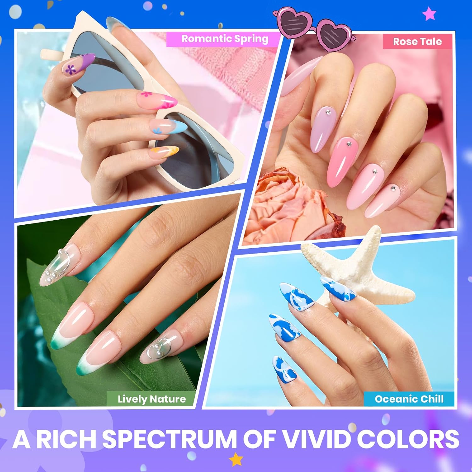 Beetles Gel Nail Polish Set,119 PCS 100 Colors Gel Polish Kit Base Glossy Matte Glitter Top Coat Neon Glitter Pearl Cat Eye White Red Pink Nude Nails Gift for Women Beetles Infinite Styles 100 Colors - Image 5