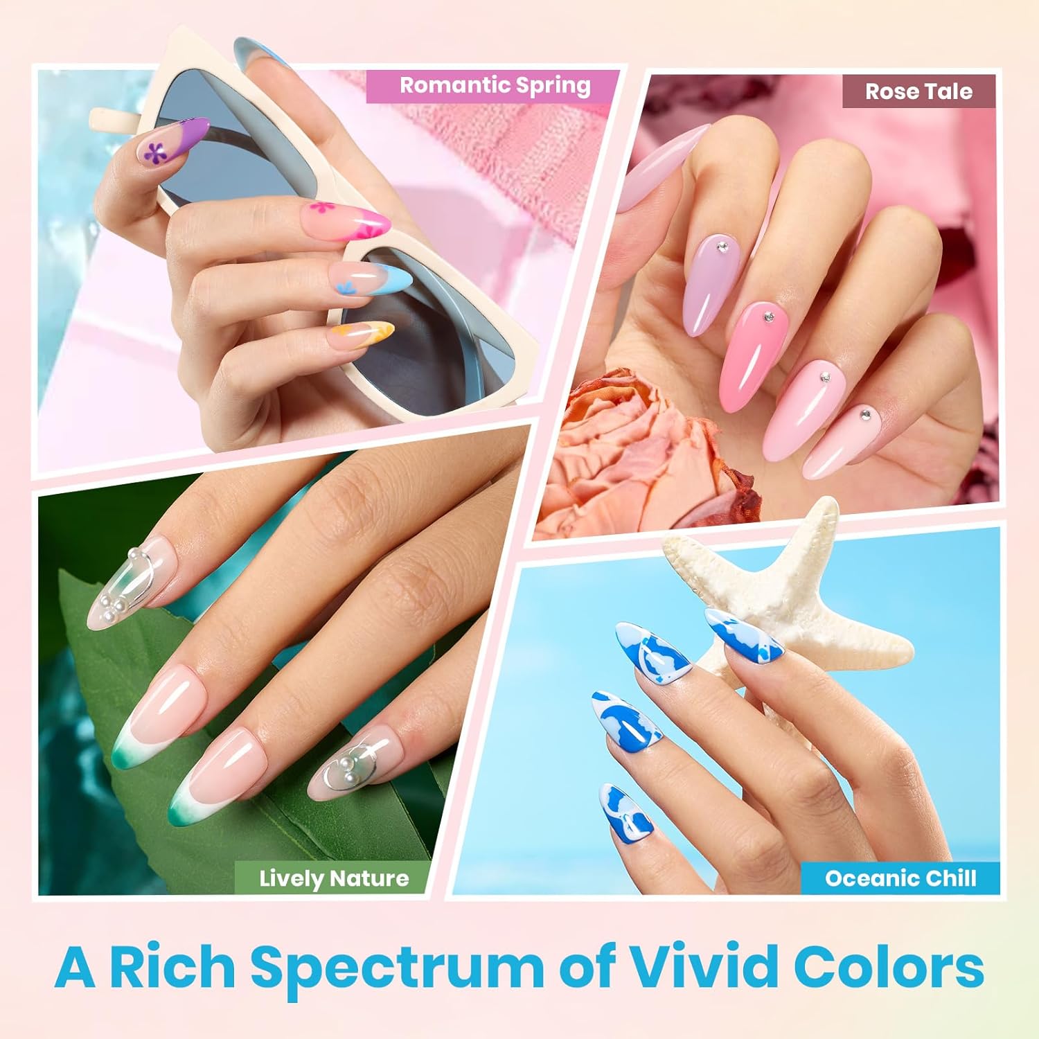 Beetles Gel Nail Polish Set,119 PCS 100 Colors Gel Polish Kit Base Glossy Matte Glitter Top Coat Neon Glitter Pearl Cat Eye White Red Pink Nude Nails Gift for Women Beetles Infinite Styles 100 Colors - Image 2