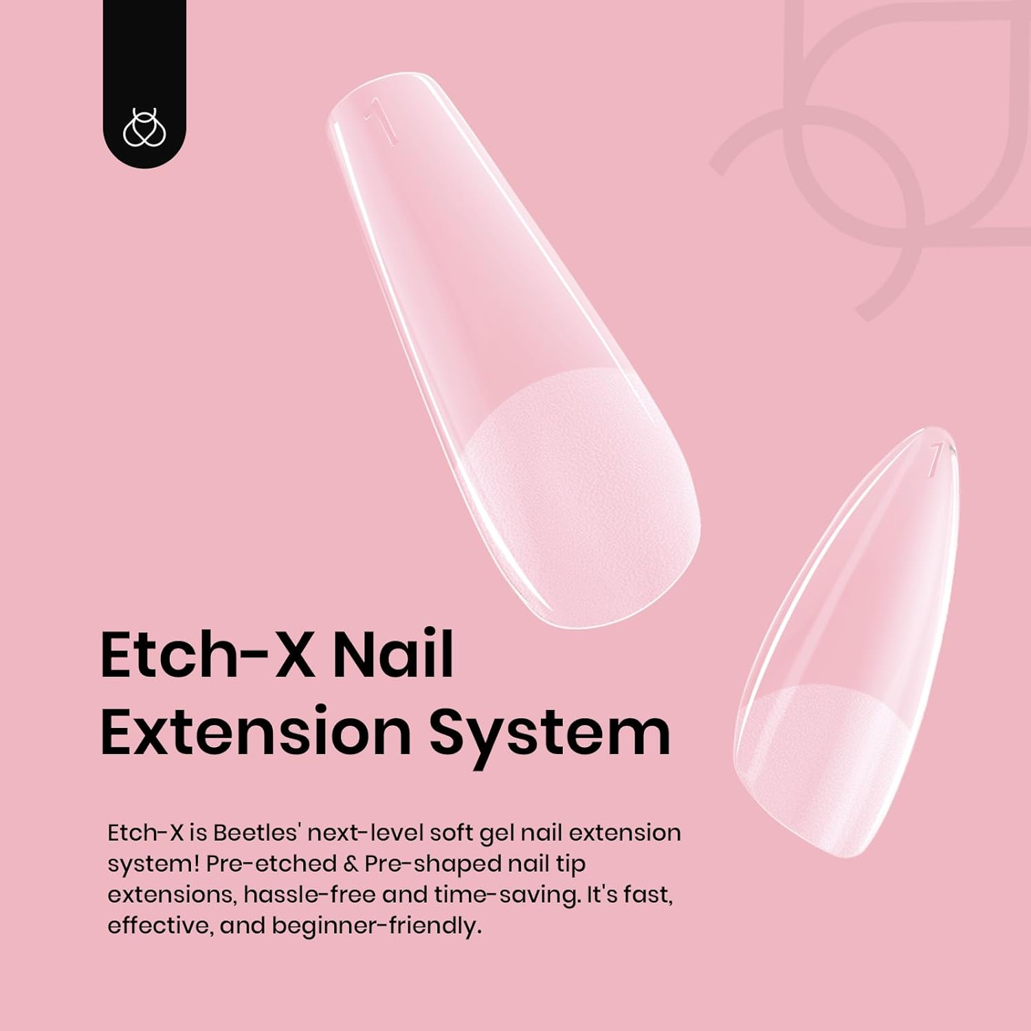 Beetles Gel Nail Tips Short Coffin Pre-Etched Nail Tips, 12 Sizes 288 Pcs Full Cover Soft Tips Half Matte False Nails Clear Acrylic Glue on Nails Extension DIY Manicure Gifts for Women - Image 5