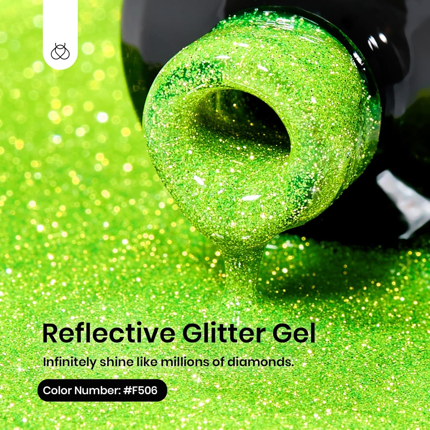 beetles Gel Polish Green Glitter Gel Nail Polish 15ml Reflective Nail Art Manicure Salon DIY at Home Gifts for Women Lime Shock - Image 2