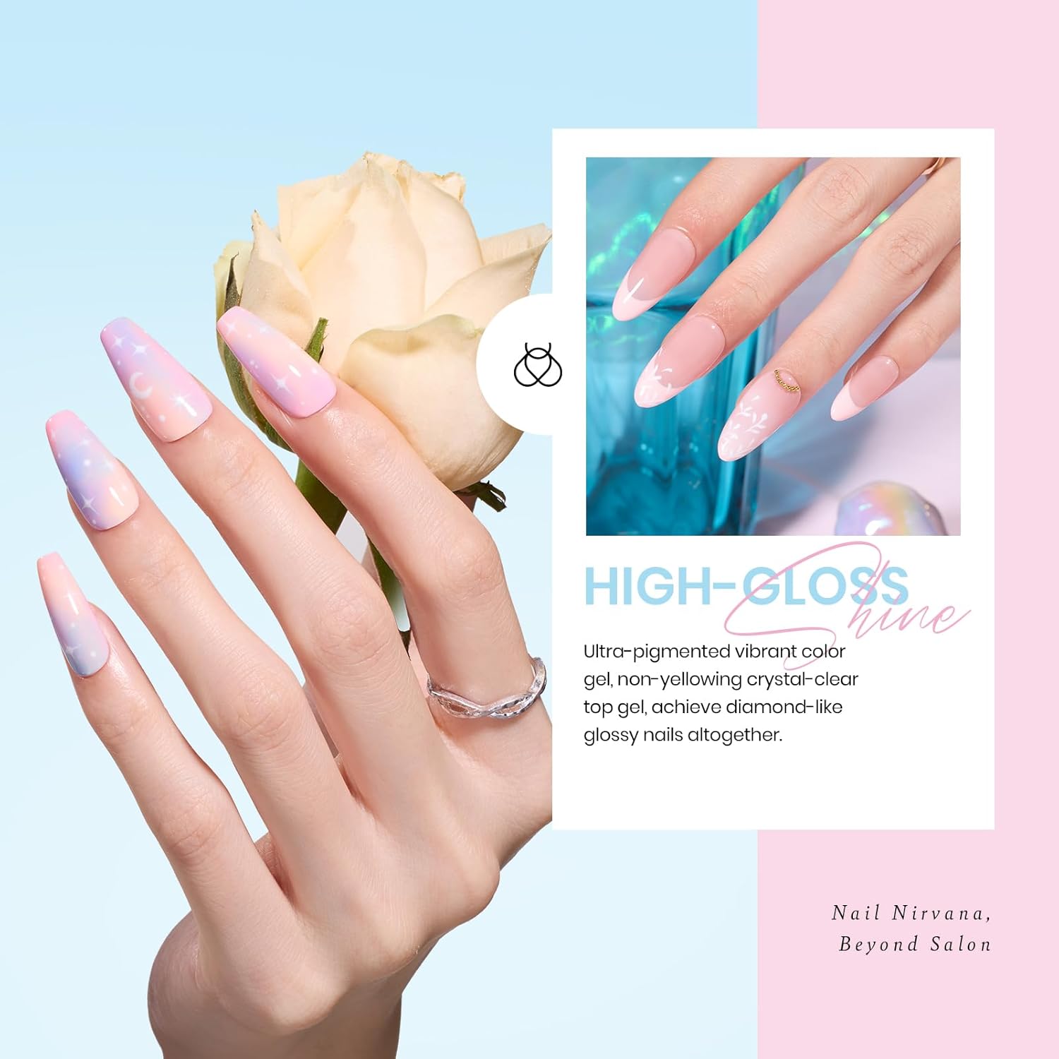 beetles Gel Polish Nail Set 20 Colors Spring Pastel Girly Sparkle Glitter Uv Gel Dreamy Town Collection Macaroon Bright Pastel Nail Manicure Kit with 3Pcs Base Top Coat Gift for Women - Image 4