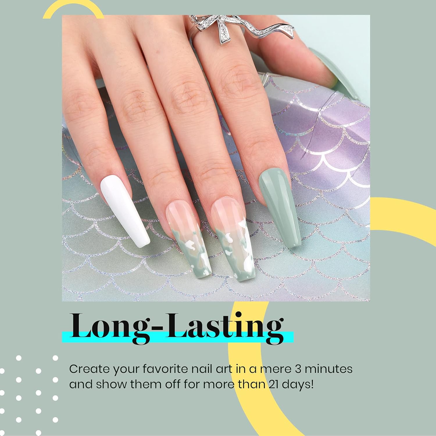 beetles Gel Polish Sage Green Gel Nail Polish 1 PCS 15ml Nail Gel Polish Soak Off UV LED Nail Lamp Needed Gel Polish Nail Art Manicure Salon DIY Home 0.5Oz - Image 5
