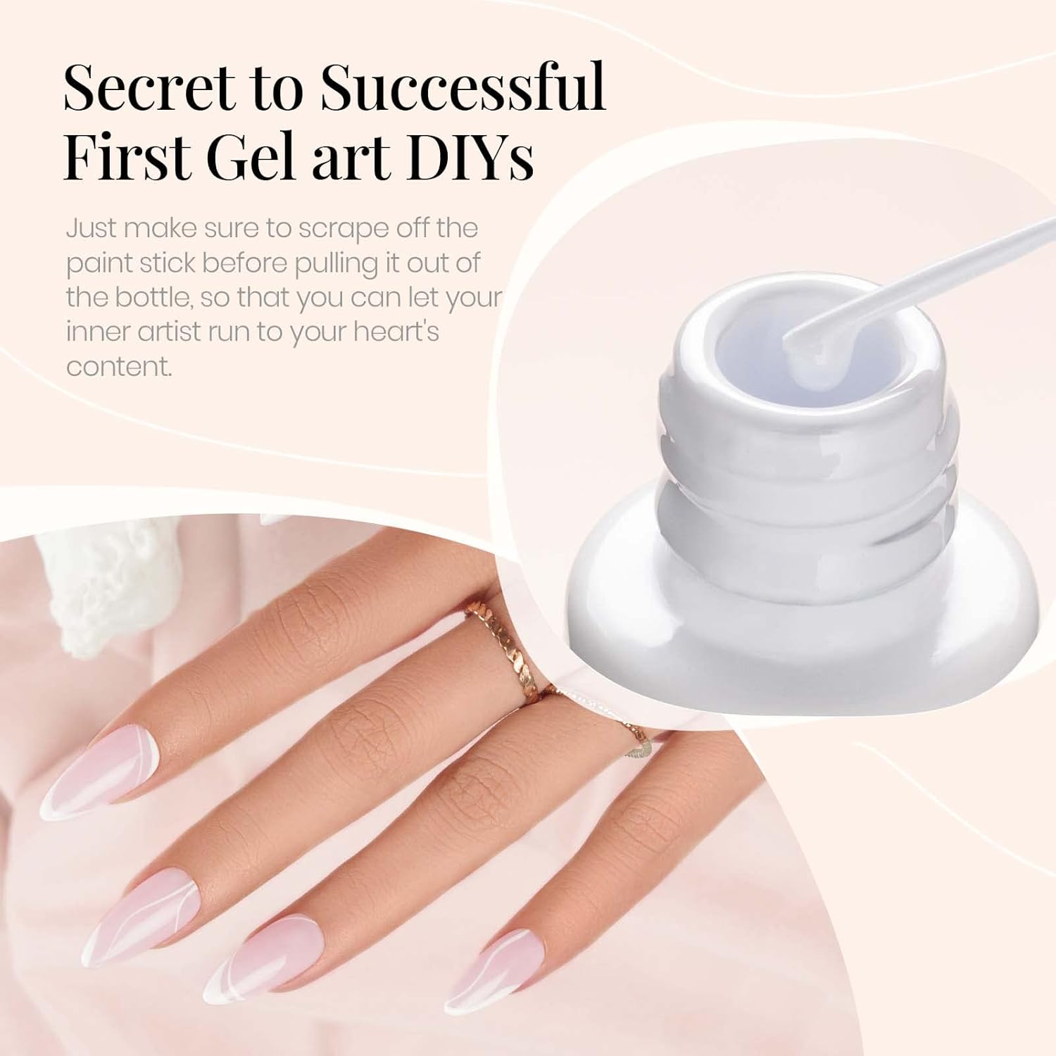 beetles Gel Polish Swirl Nail Art White Gel Liner Nail Polish 1 pcs 7ml Classic White Color Nails Art Paint for Thin French Tip Line Soak off Uv Lamp Manicure Salon - Image 5